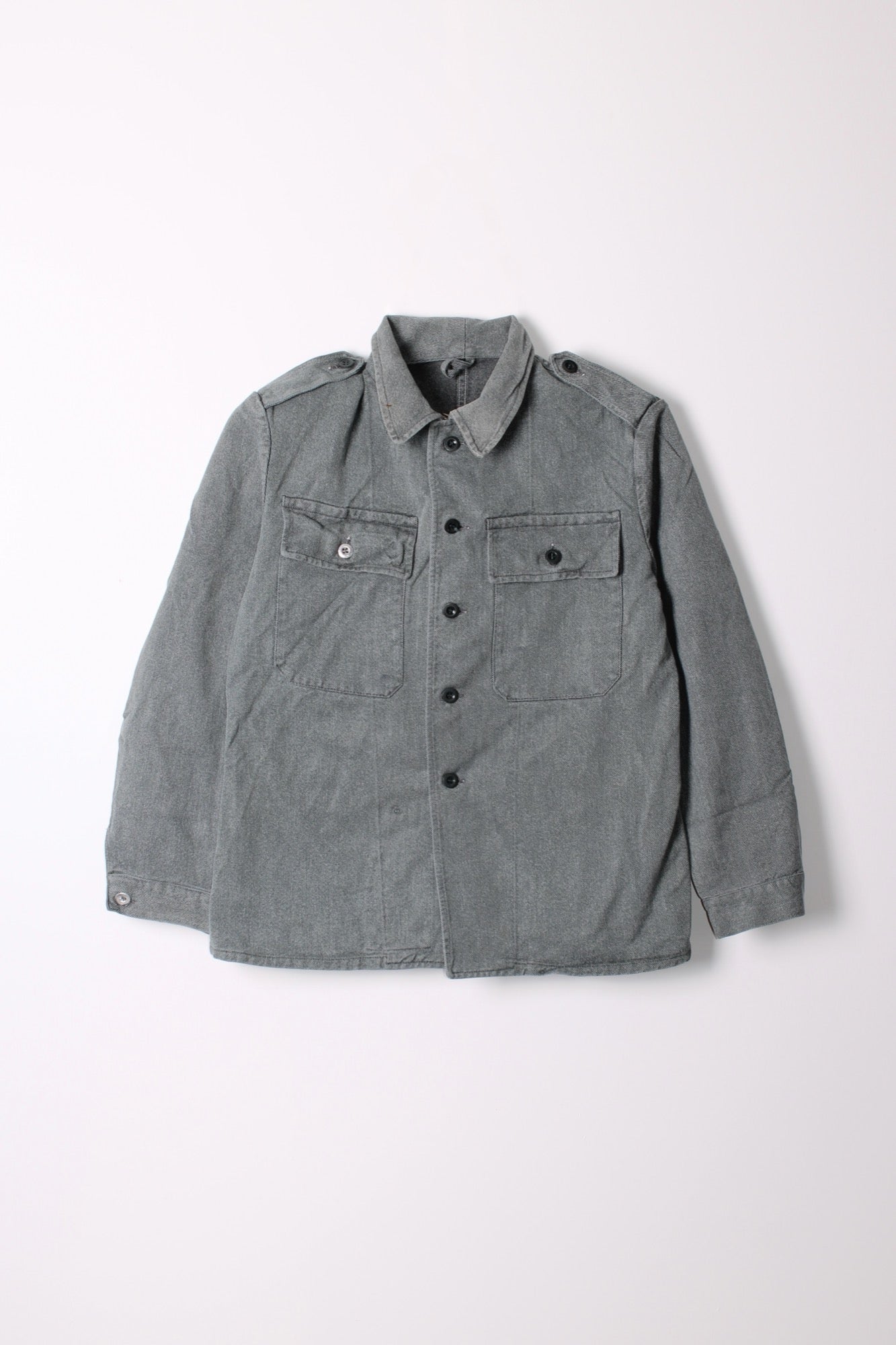 VINTAGE SWISS ARMY DENIM WORK JACKET - S/M