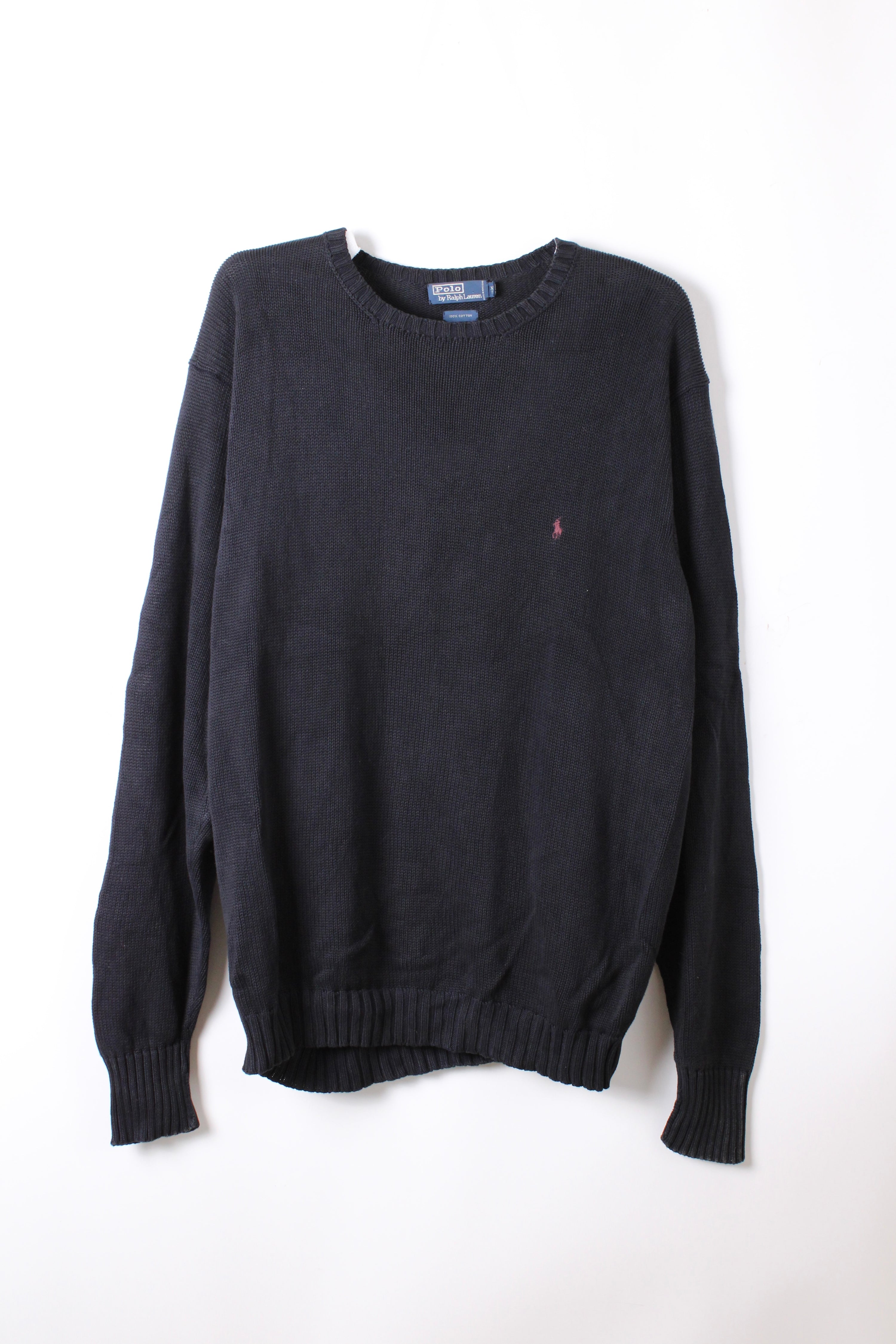 RALPH LAUREN SWEATER HEAVY COTTON BLACK - XXL