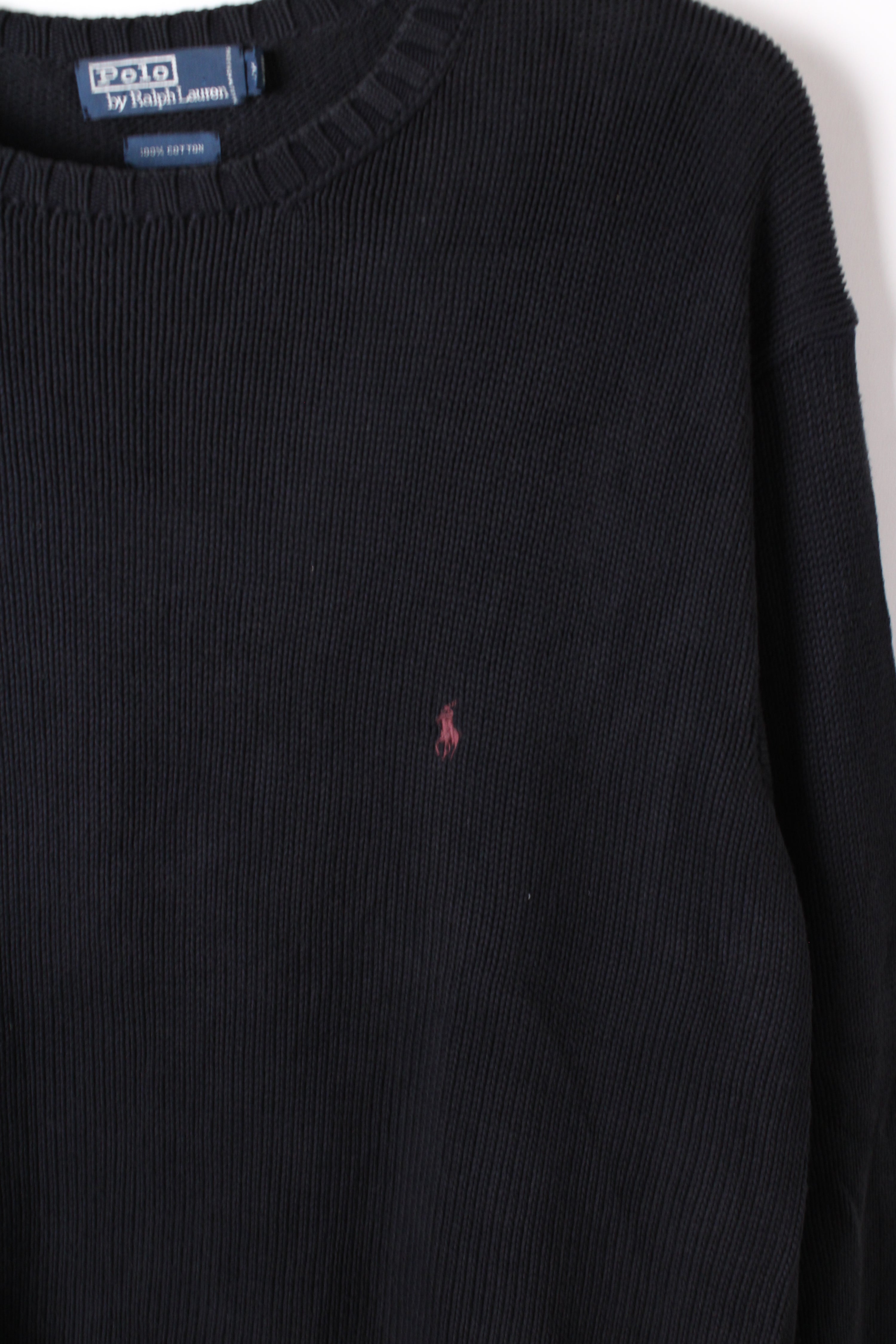 RALPH LAUREN SWEATER HEAVY COTTON BLACK - XXL