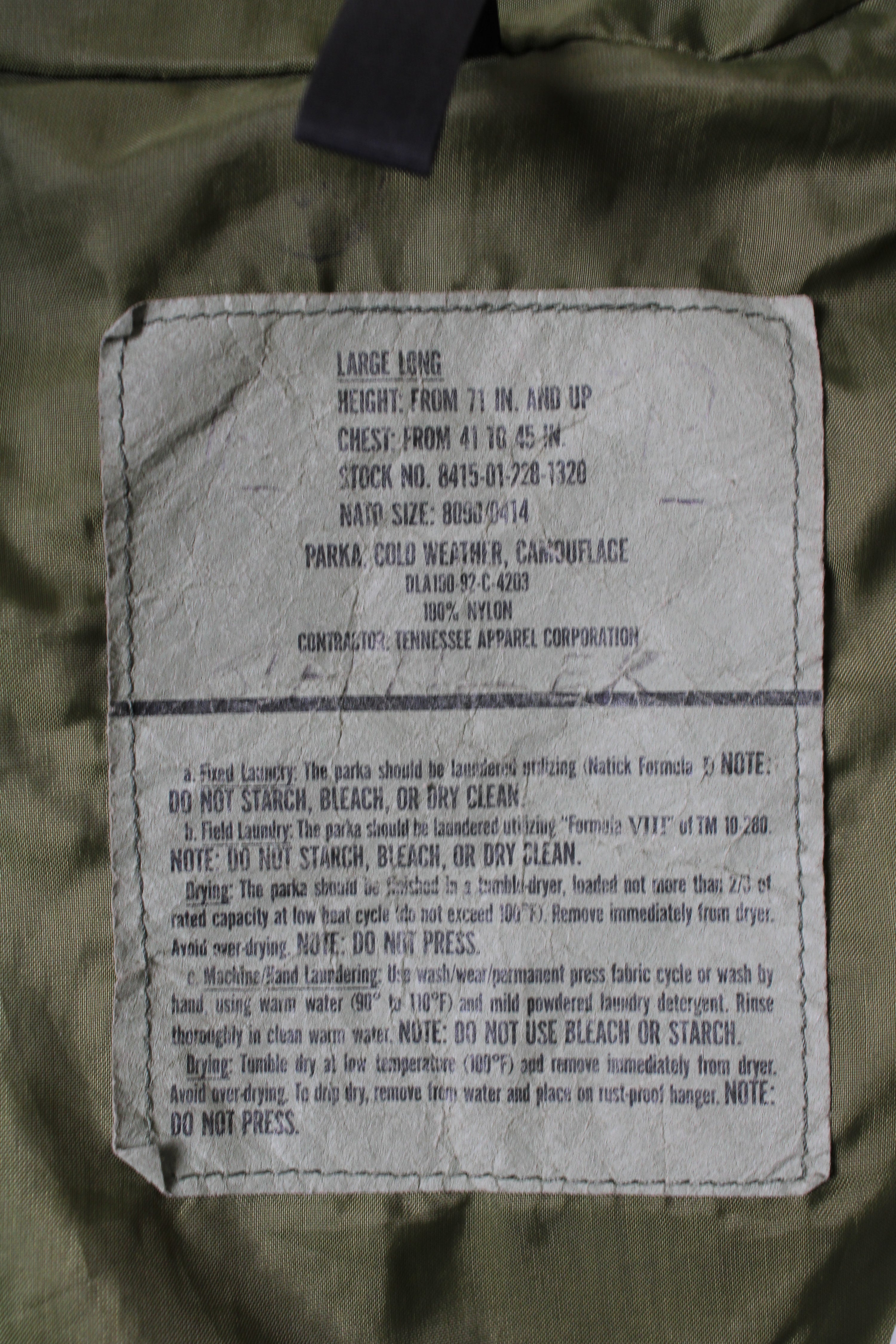 VINTAGE US ARMY GORE-TEX PARKA ECWCS