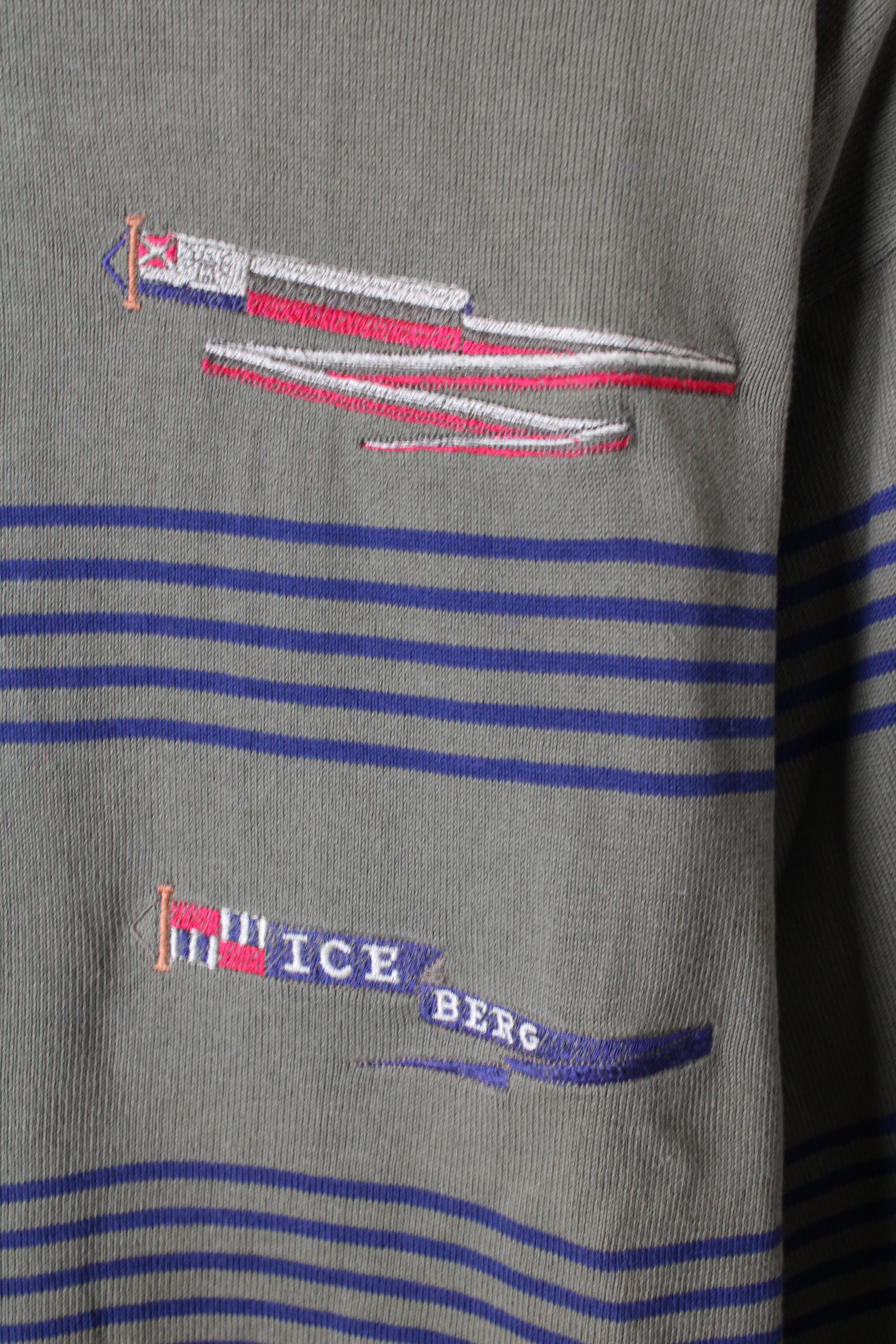 ICEBERG COTTON SWEATER EMBROIDERED LOGO GREEN - XL/XXL