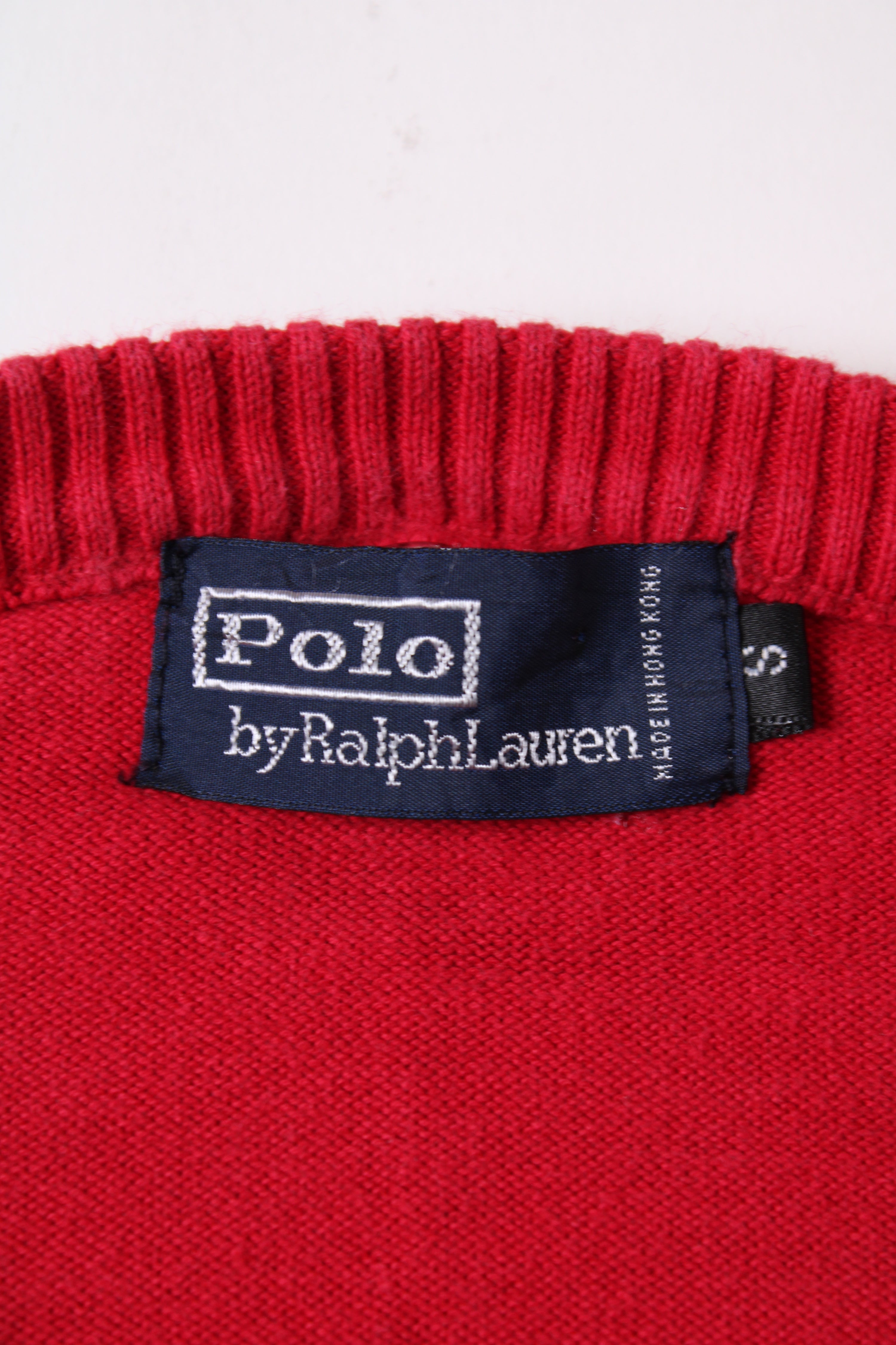RALPH LAUREN COTTON VEST BIG PONY RED - S