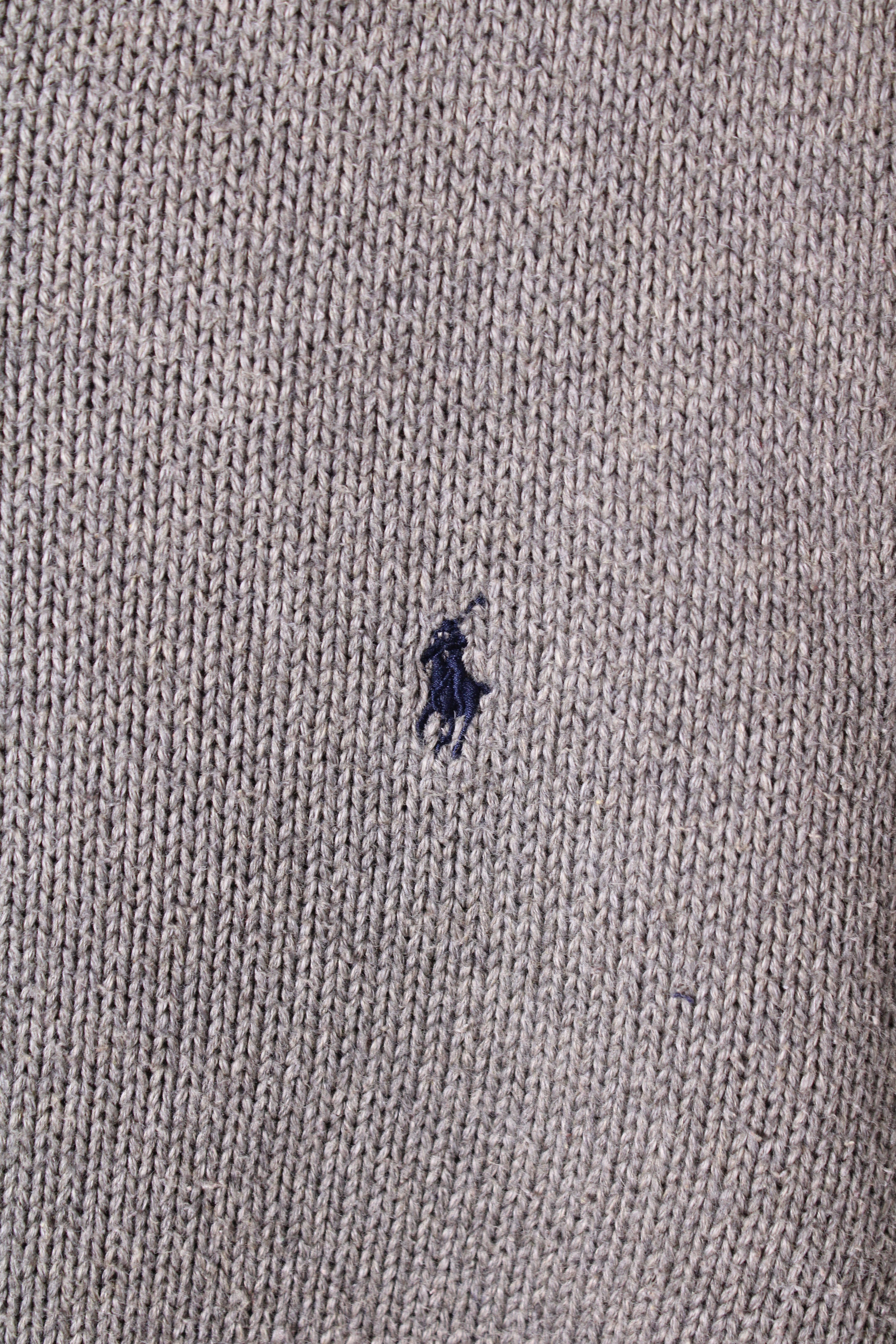 RALPH LAUREN COTTON KNIT VEST GRAY - L