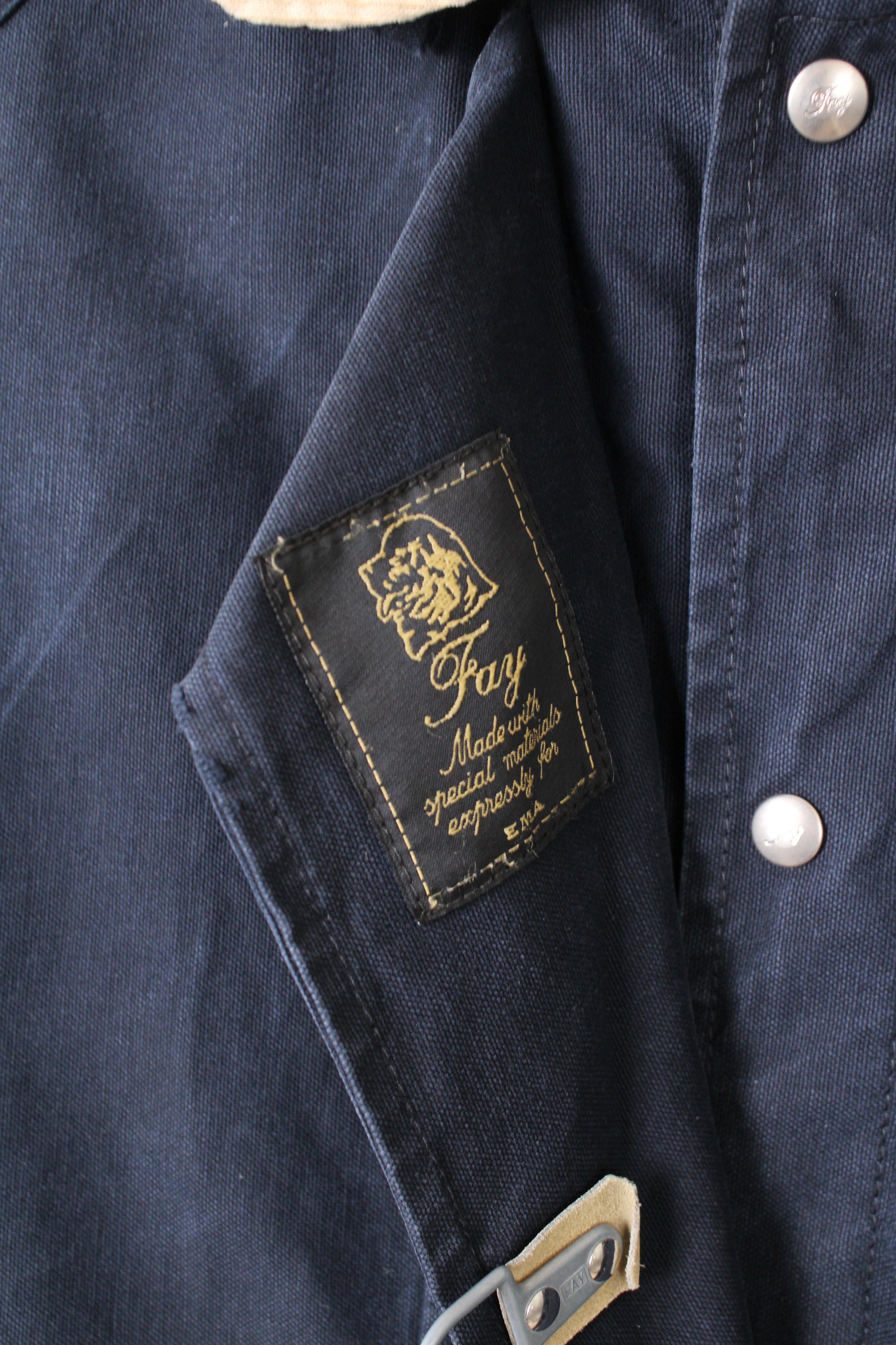 FAY 4 GANCI CANVAS FIREMAN JACKET BLUE - XXL