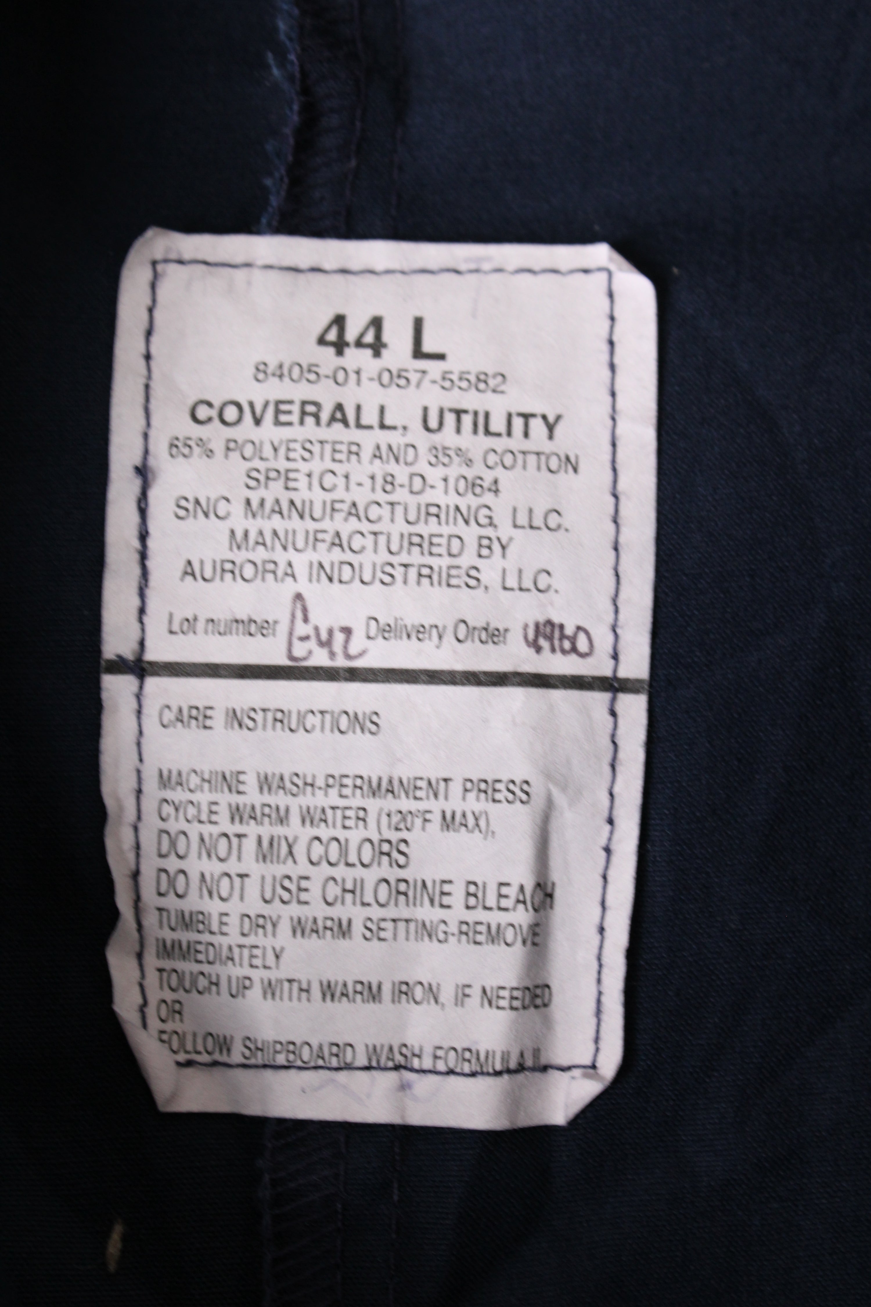 VINTAGE US ARMY SUBMARINER UTILITY COVERALL BLUE - L