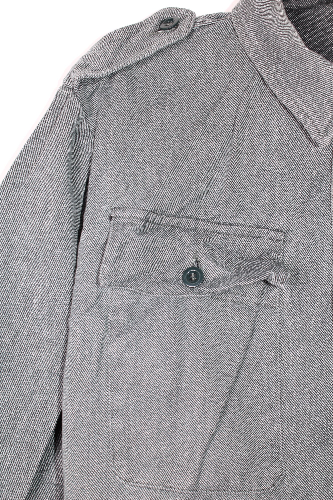VINTAGE SWISS ARMY DENIM WORK JACKET - L/XL
