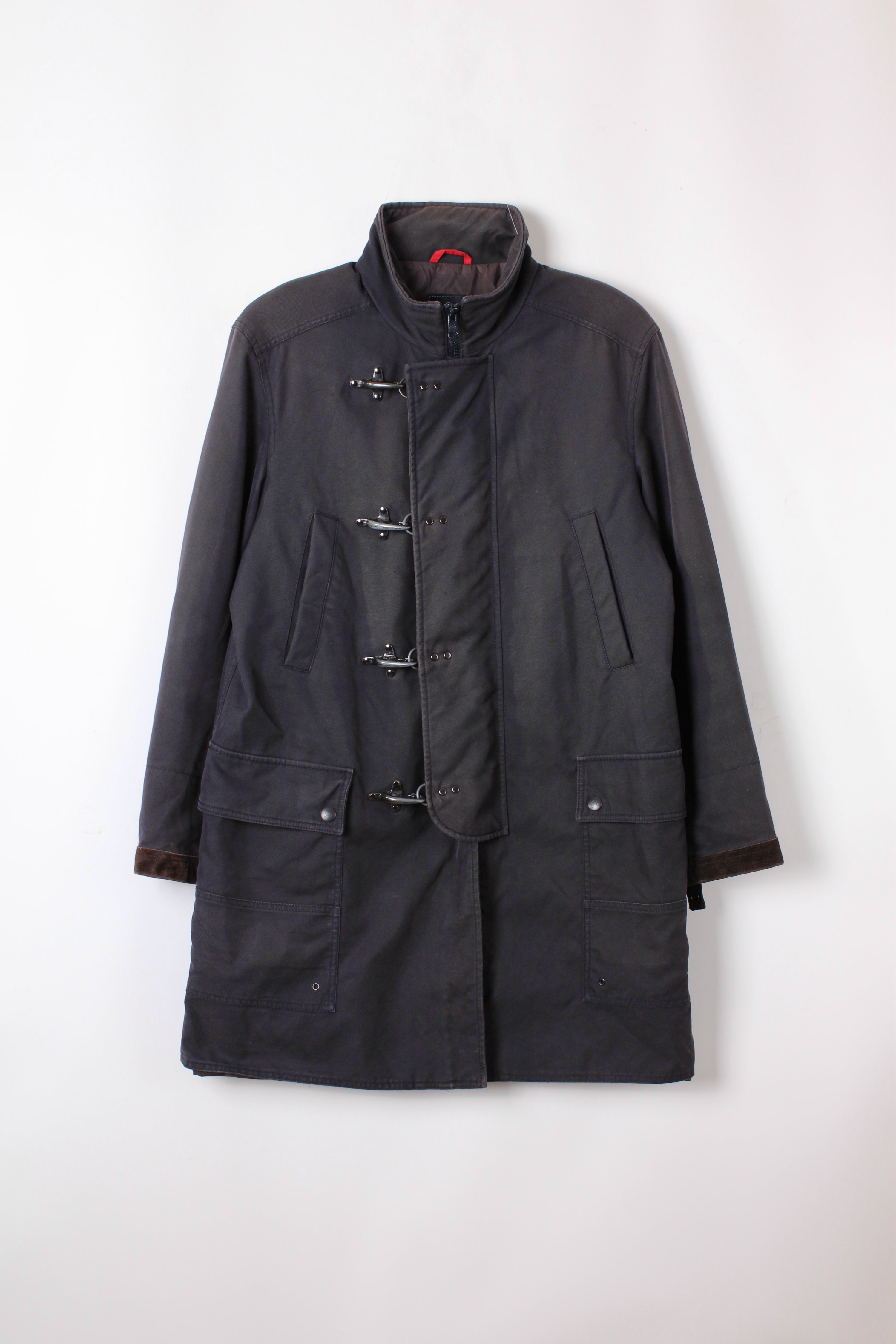 FAY FIREMAN JACKET 4 GANCI LONG COAT GREY - M/L