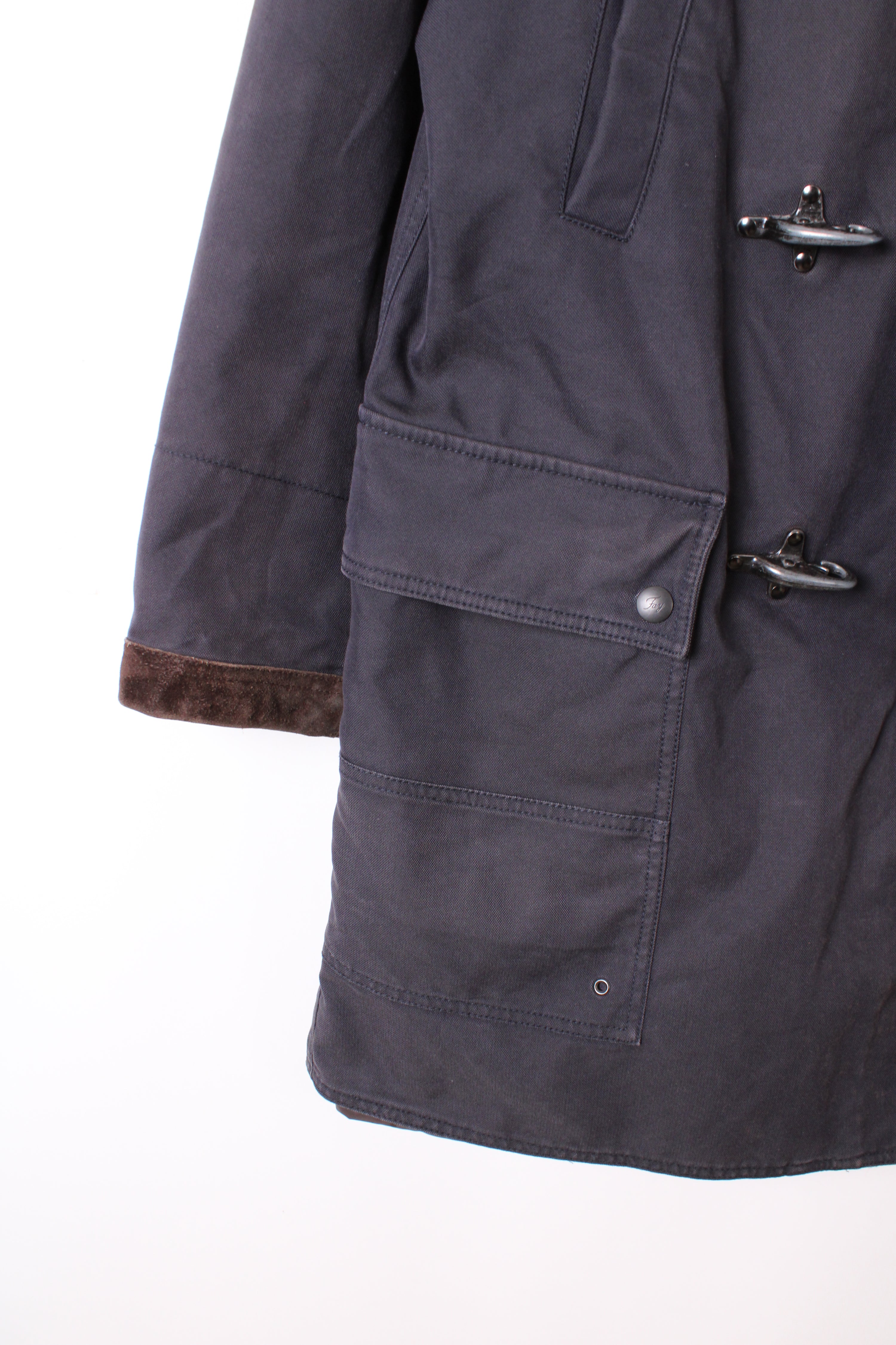 FAY FIREMAN JACKET 4 GANCI LONG COAT GREY - M/L