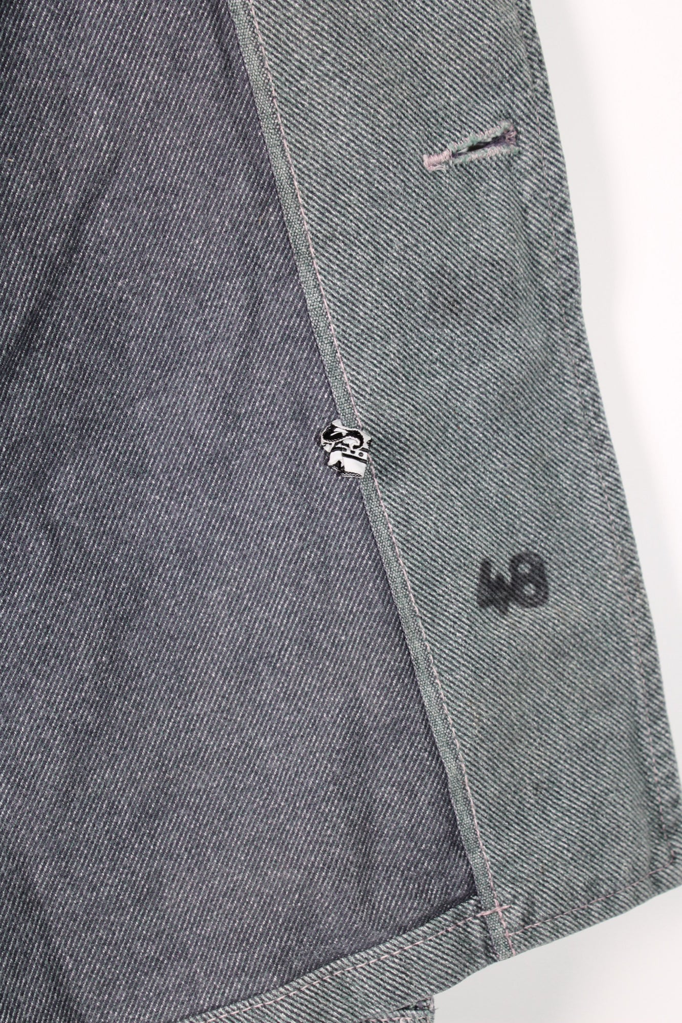 VINTAGE SWISS ARMY DENIM WORK JACKET - S