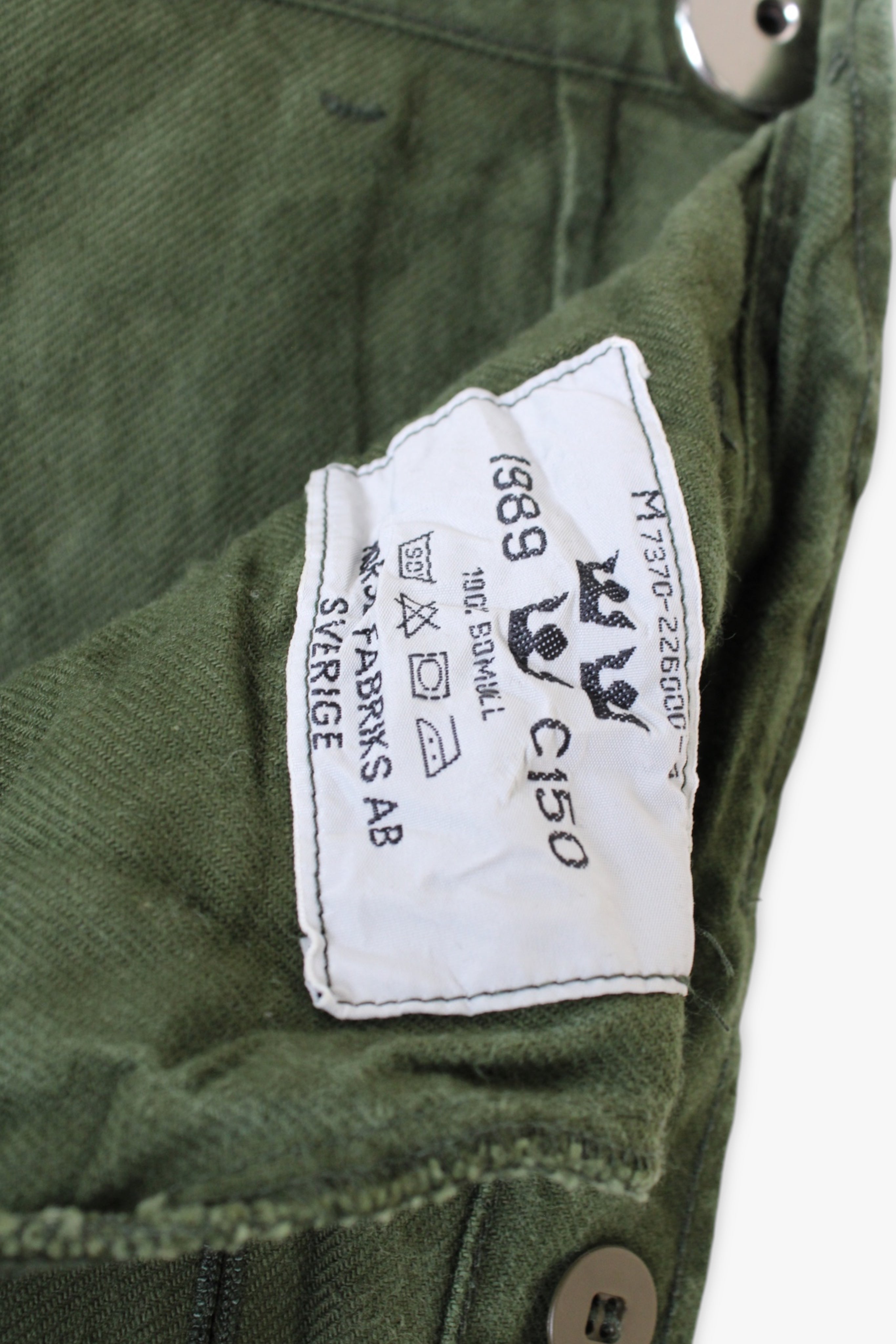 VINTAGE SWEDISH ARMY FATIGUE PANTS GREEN