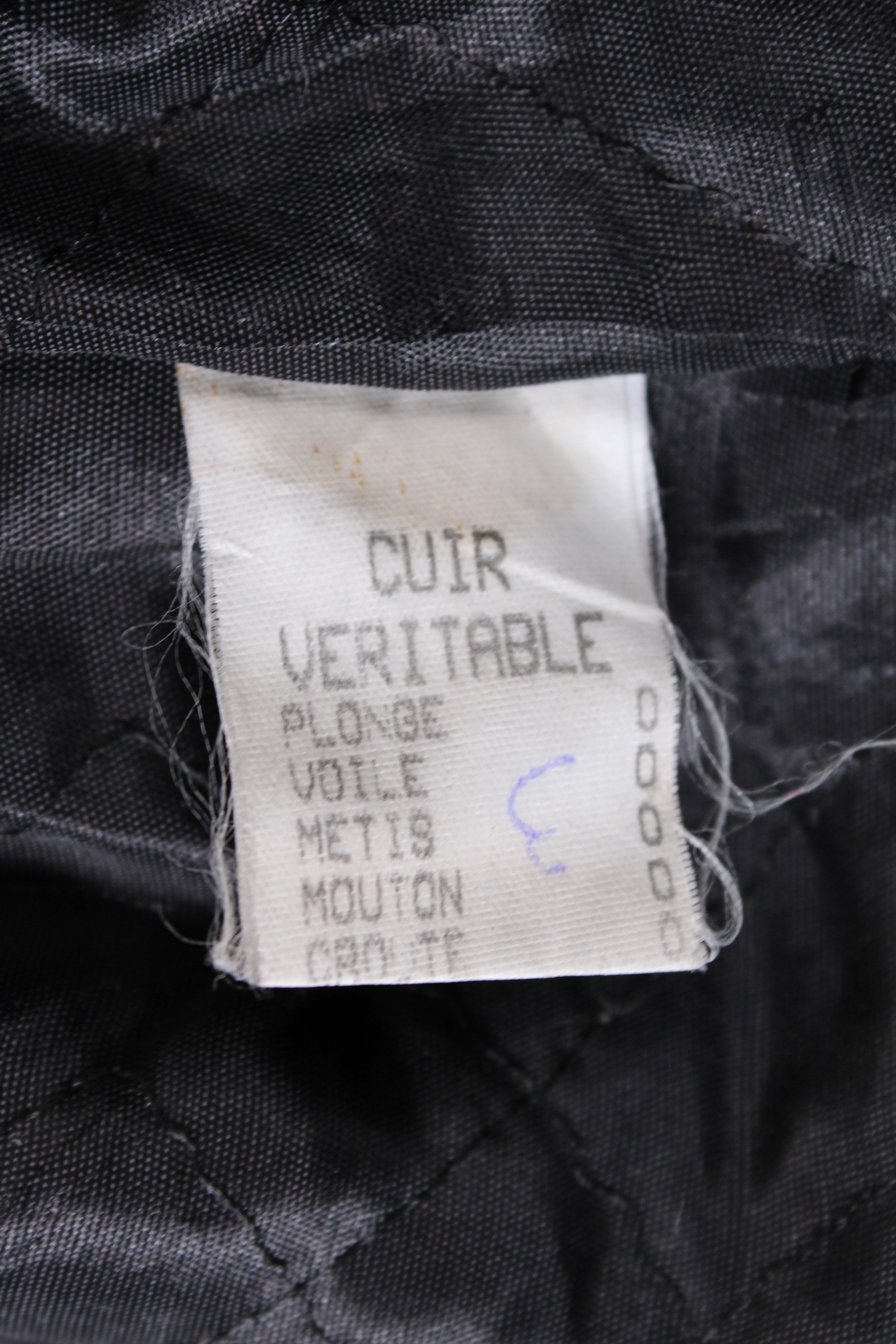 VINTAGE FIREMAN LEATHER JACKET BLACK - S/M