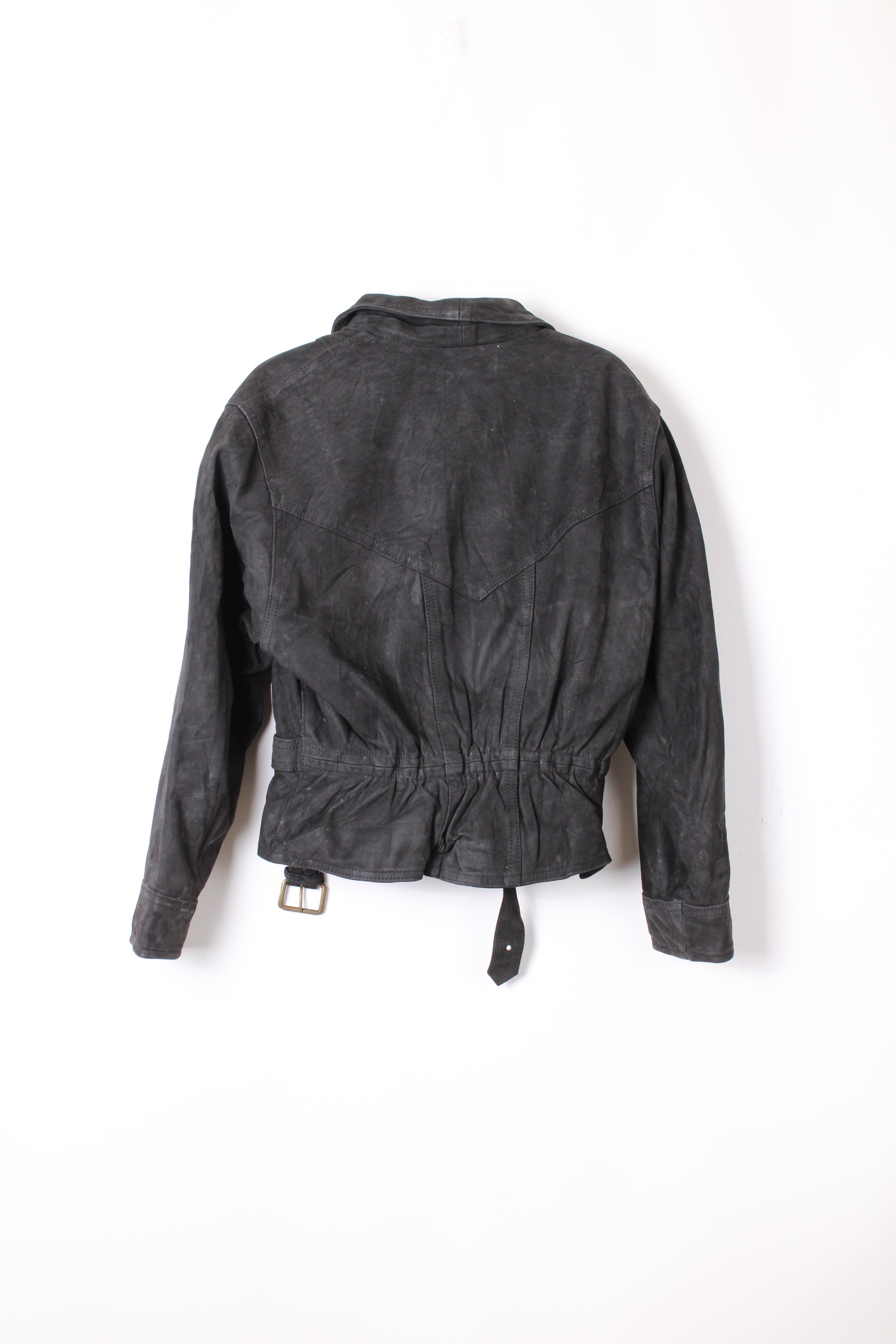 VINTAGE FIREMAN LEATHER JACKET BLACK - S/M