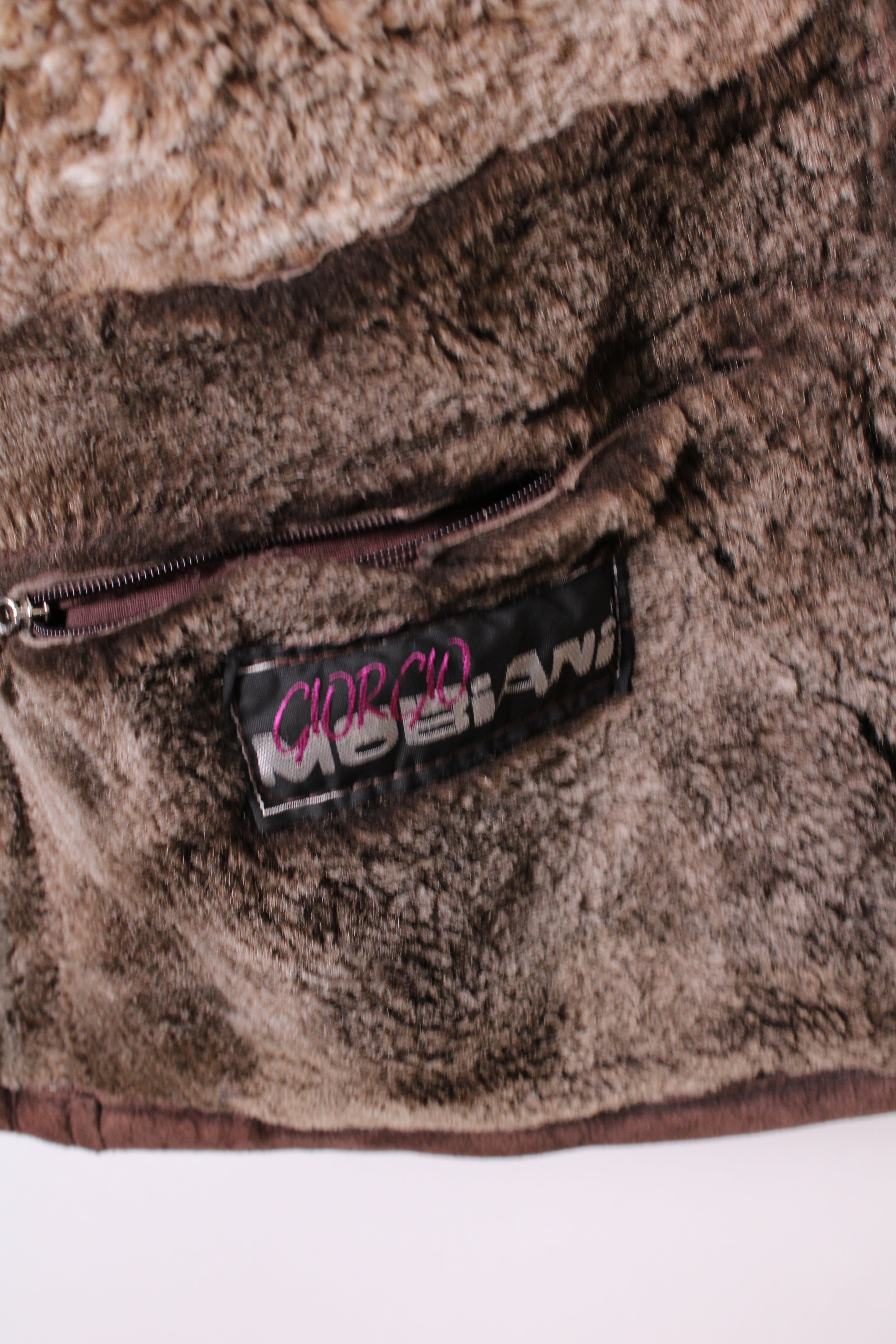 VINTAGE FIREMAN LEATHER SHEARLING COAT BROWN - M/L