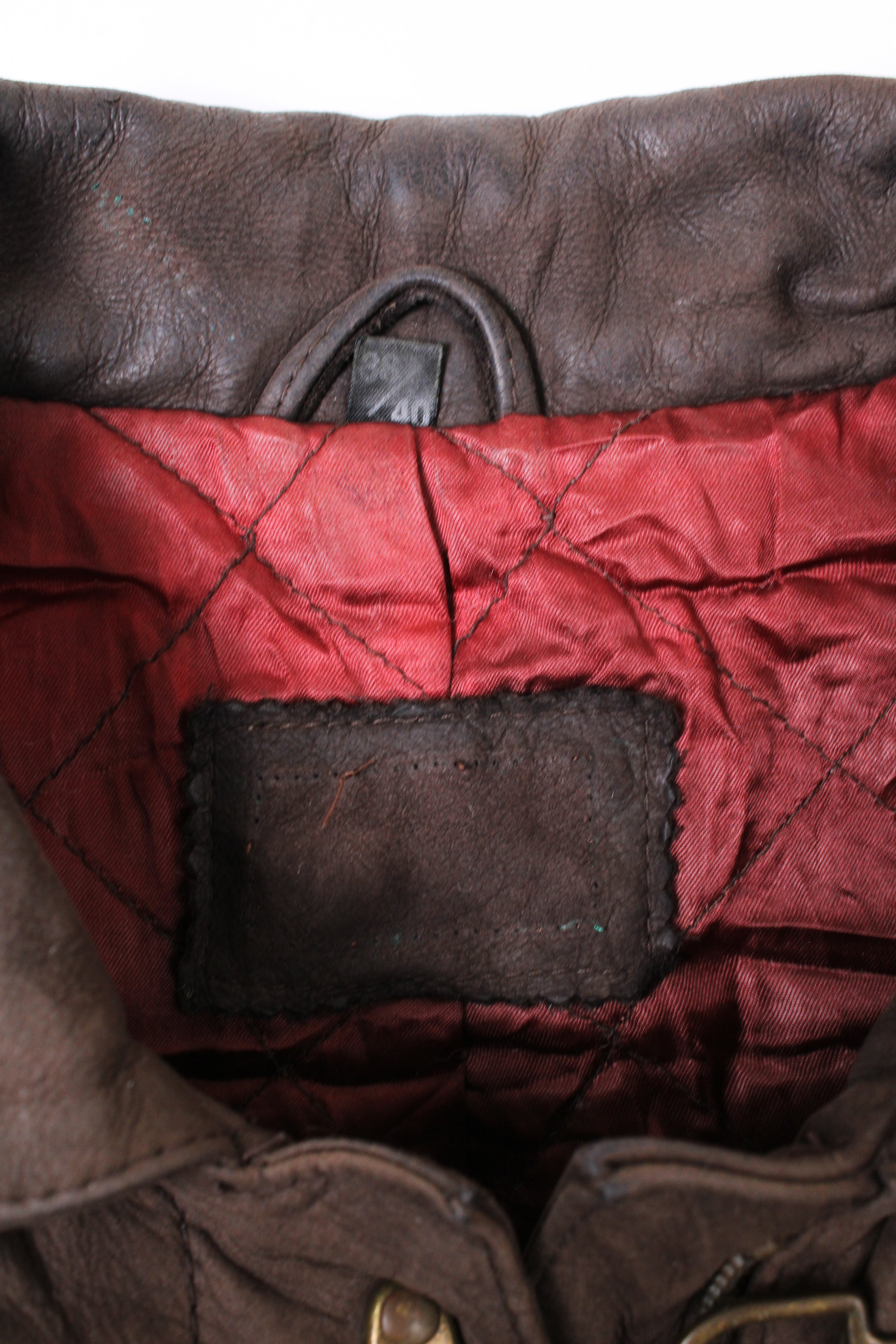 VINTAGE FIREMAN LEATHER JACKET BROWN - S/M