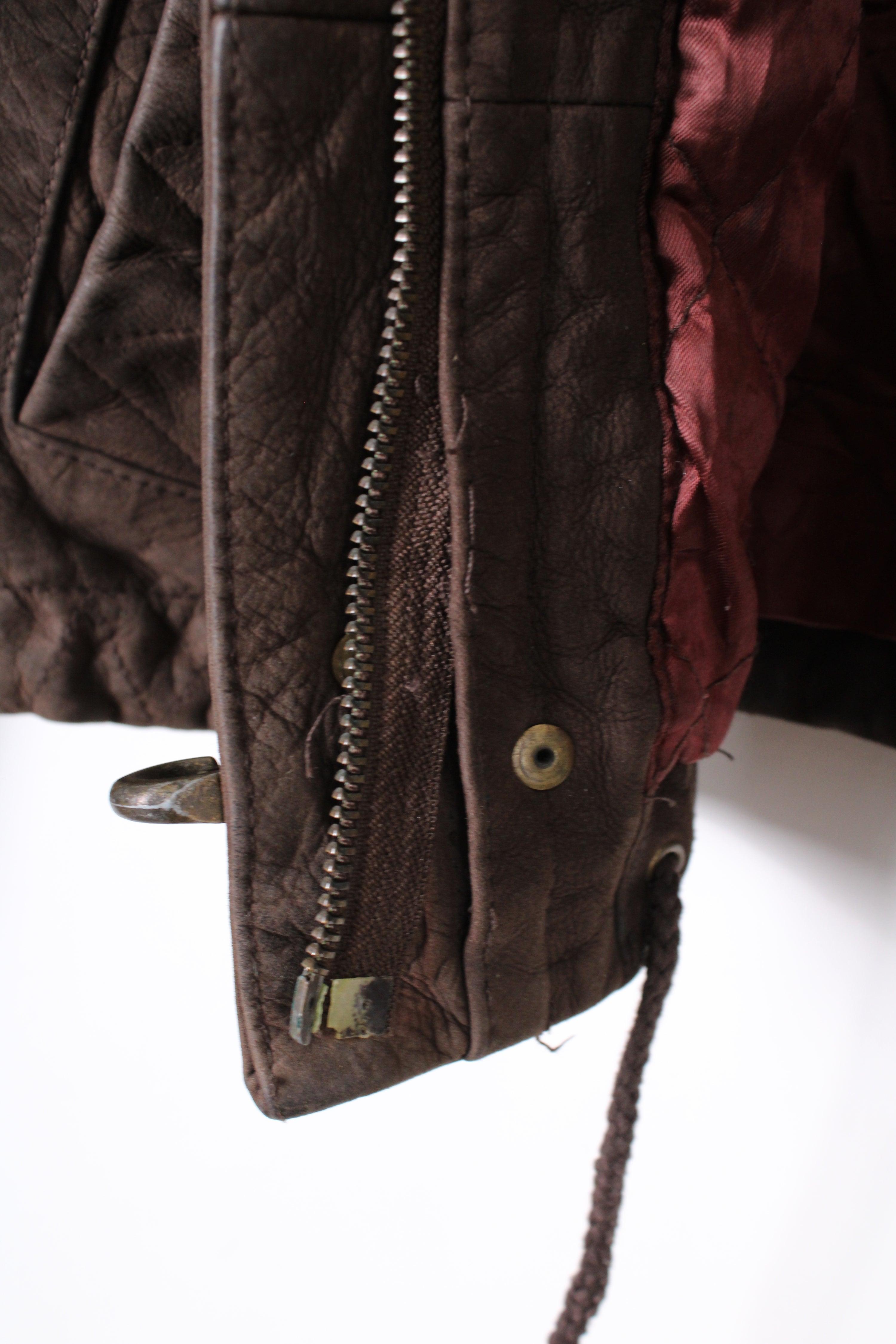 VINTAGE FIREMAN LEATHER JACKET BROWN - S/M