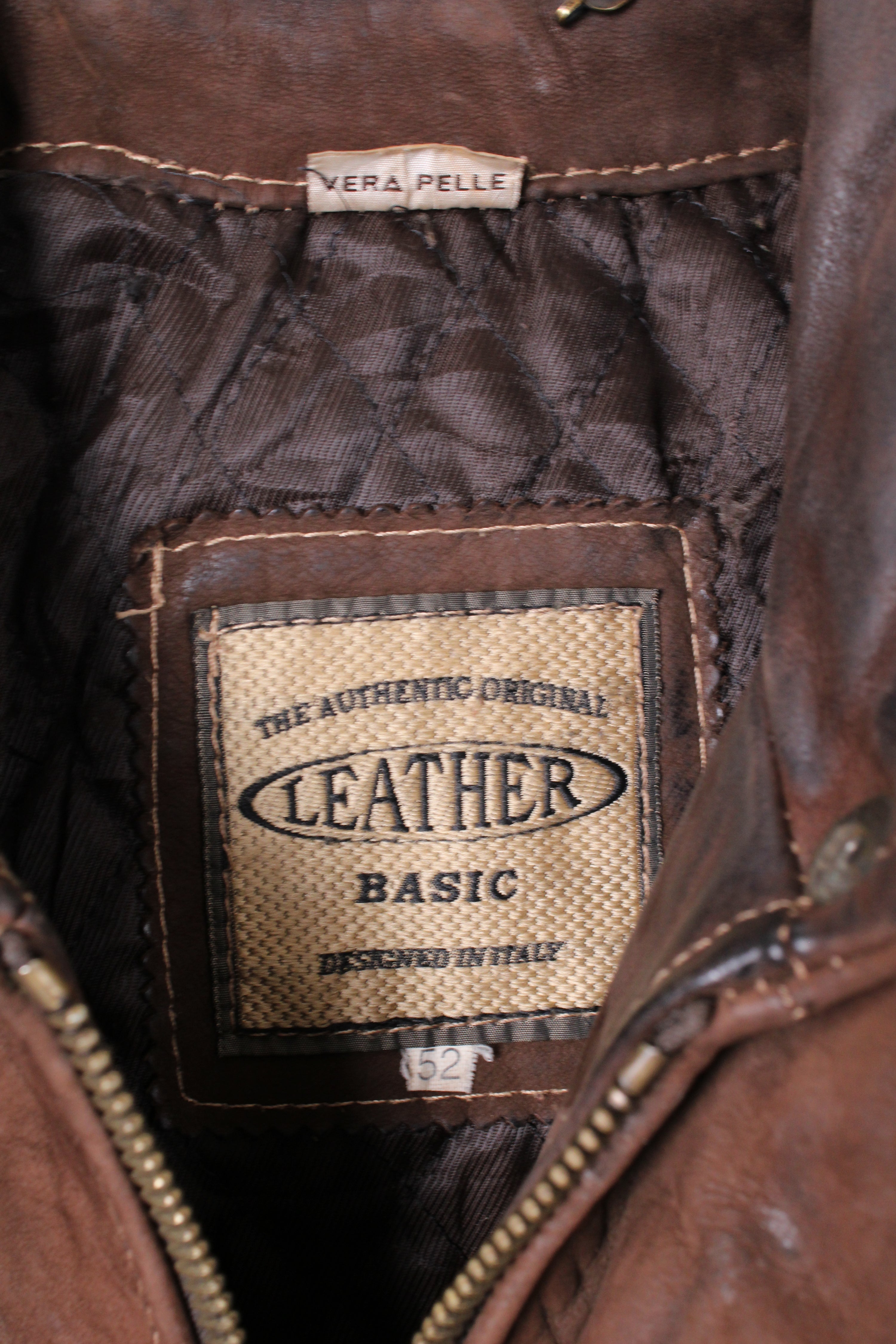 VINTAGE FIREMAN LEATHER JACKET BROWN - L/XL