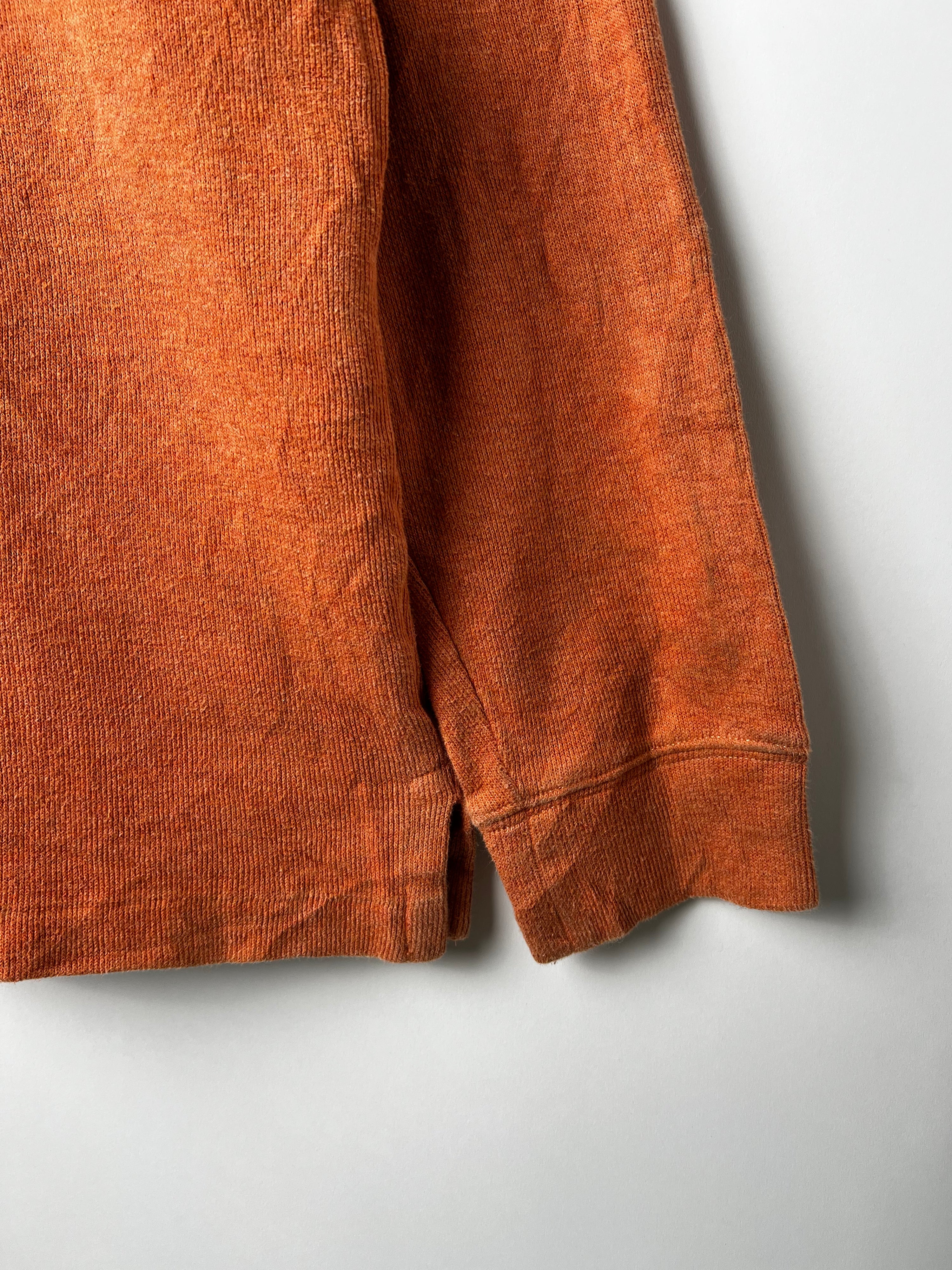 RALPH LAUREN QUARTER ZIP SWEATER ORANGE - L