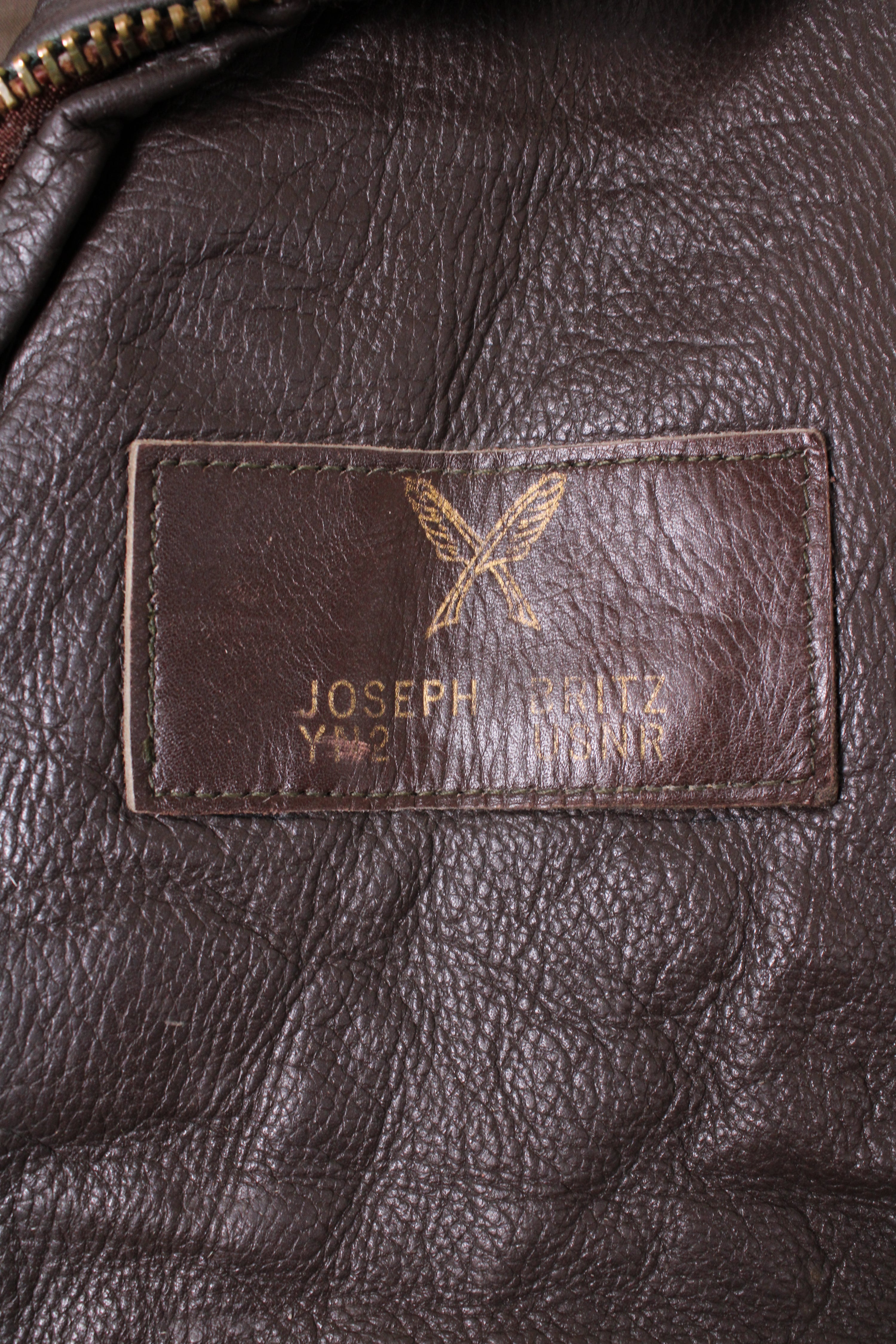 VINTAGE US NAVY G1 LEATHER JACKET BROWN - S/M