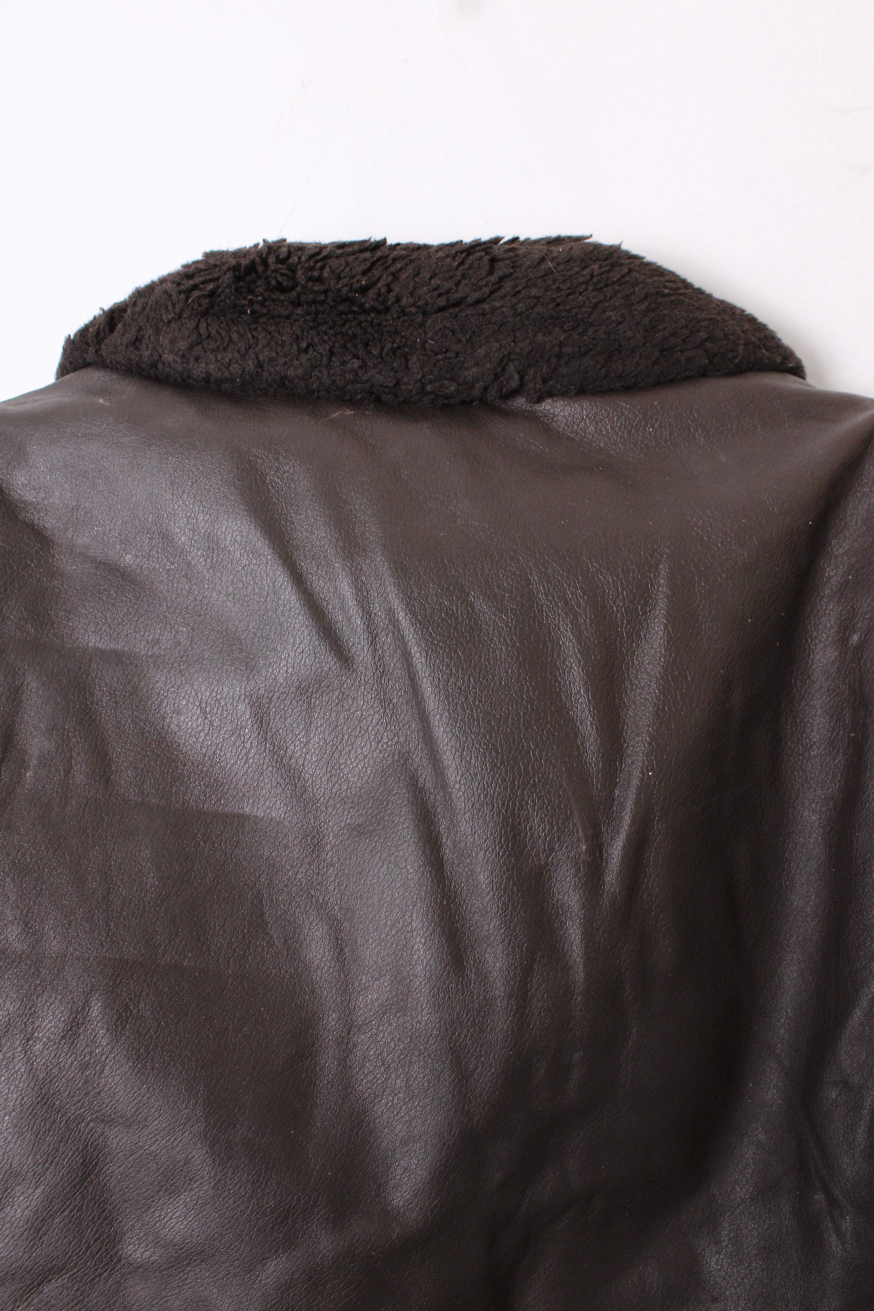 VINTAGE US NAVY G1 LEATHER JACKET BROWN - S/M