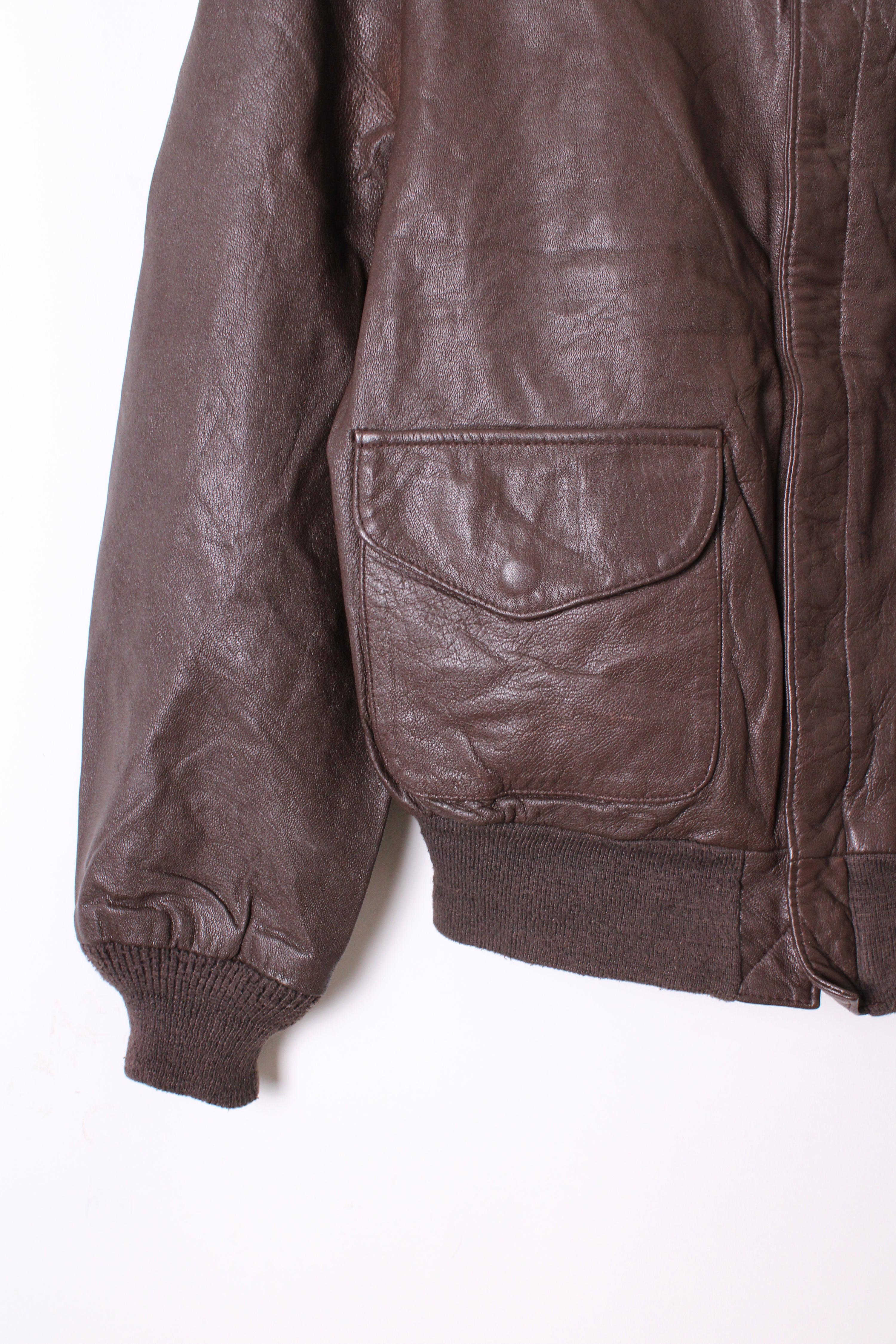 VINTAGE COOPER A2 LEATHER JACKET BROWN - M/L