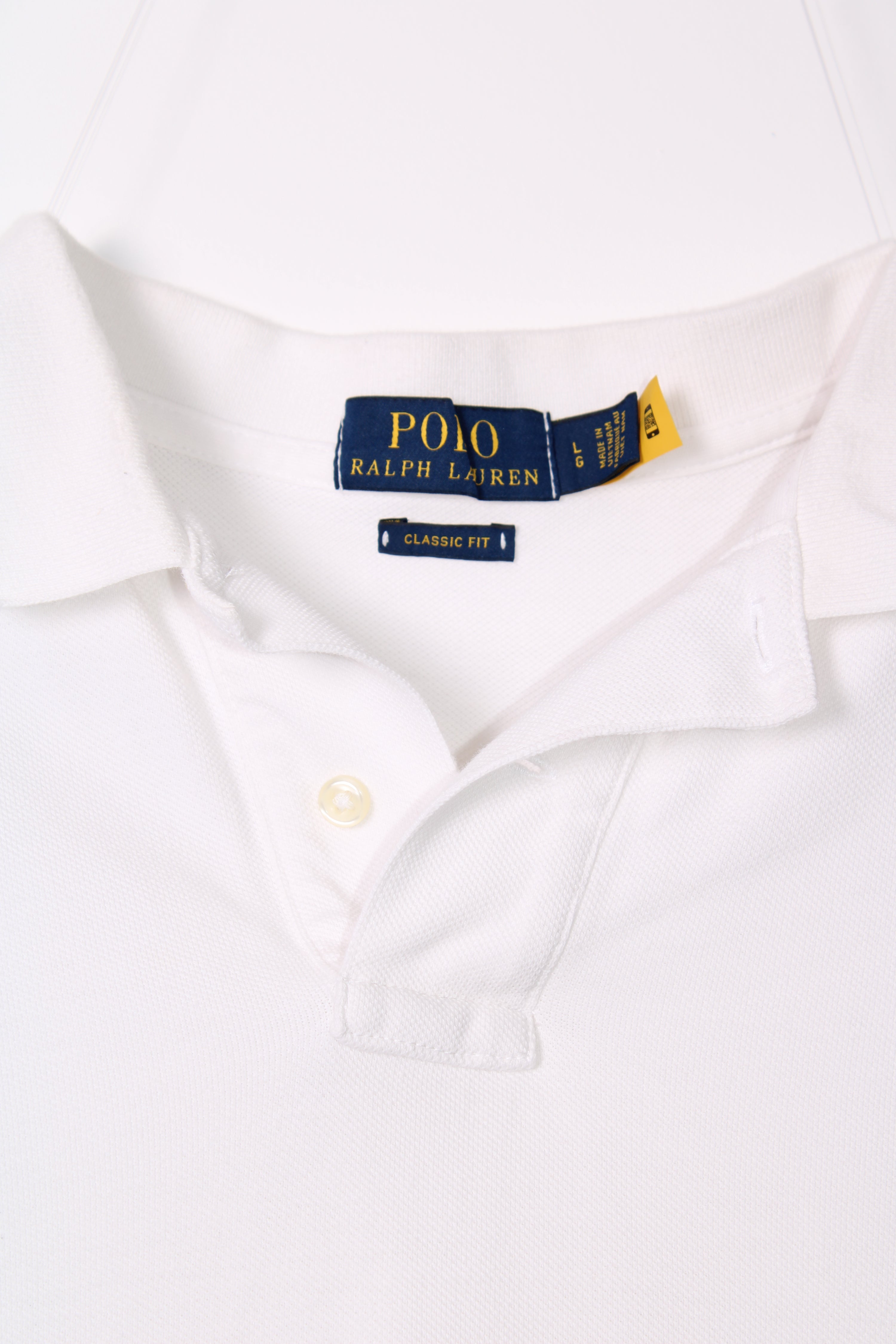 RALPH LAUREN POLO SHIRT WHITE - L