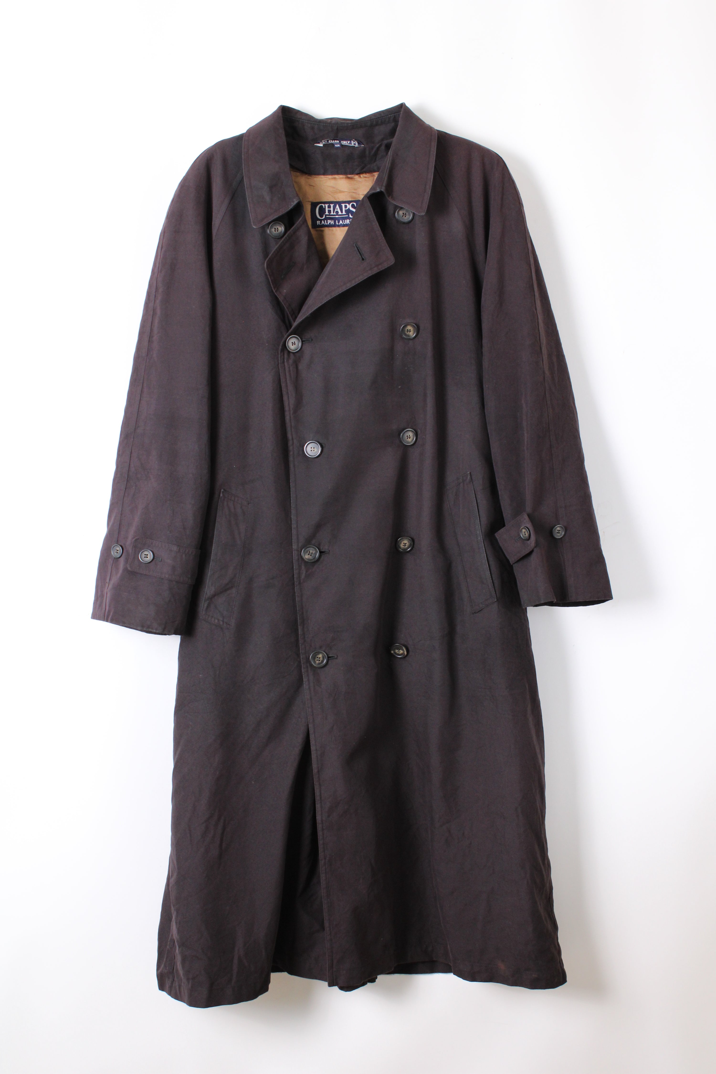 VINTAGE RALPH LAUREN TRENCH COAT BLACK - L/XL