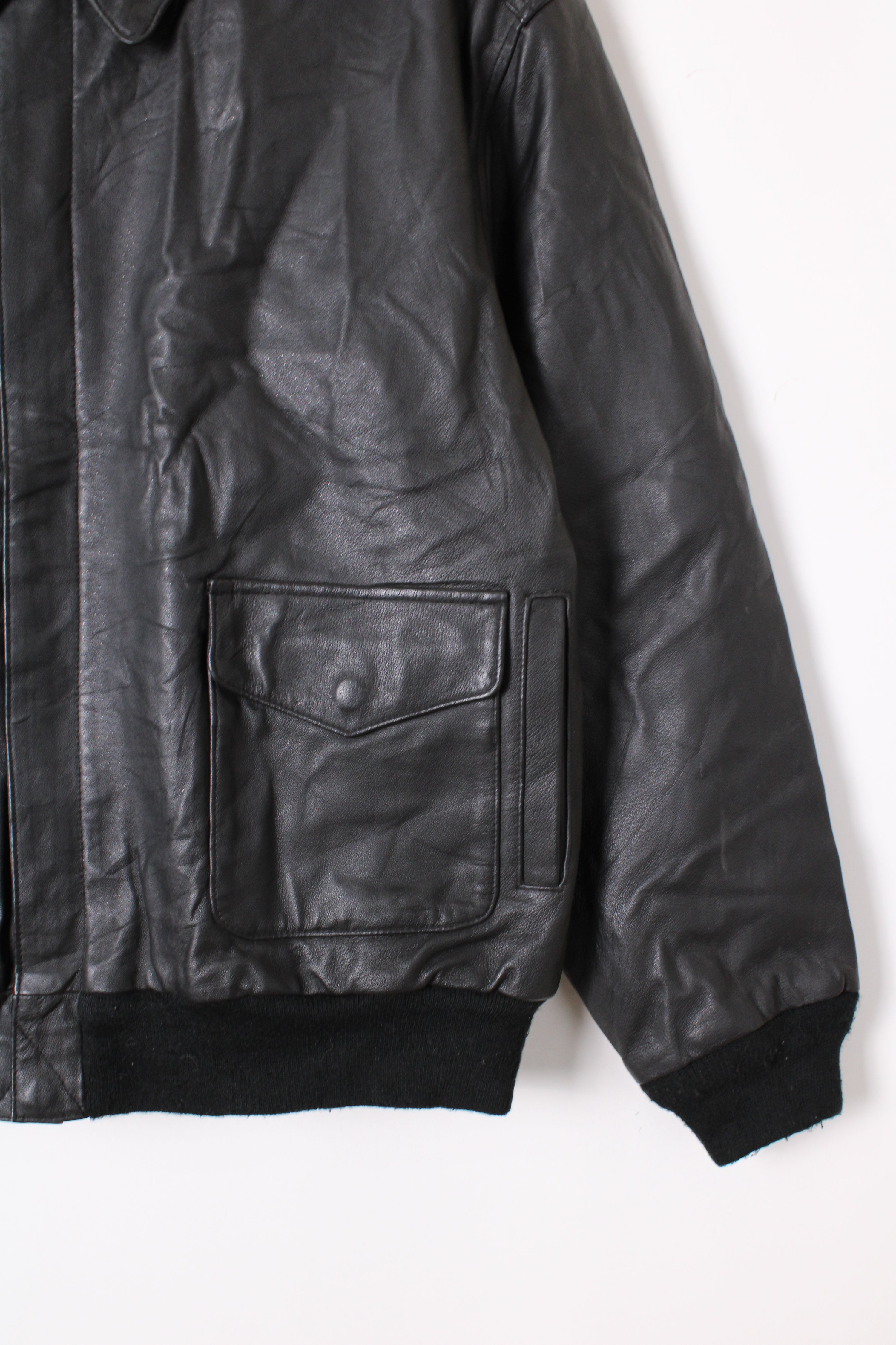 VINTAGE AIR FORCE A2 LEATHER JACKET BLACK - XL