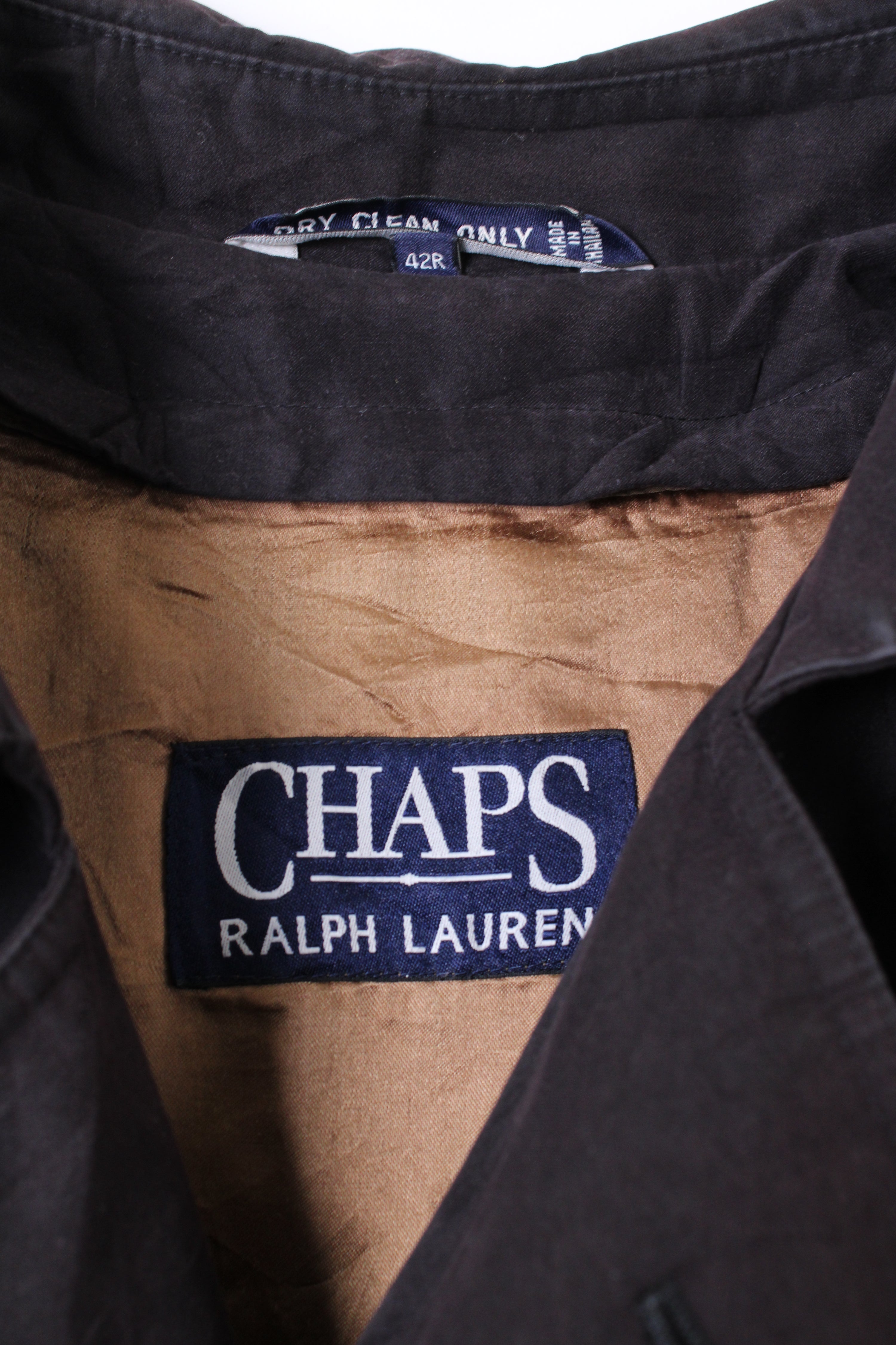 VINTAGE RALPH LAUREN TRENCH COAT BLACK - L/XL