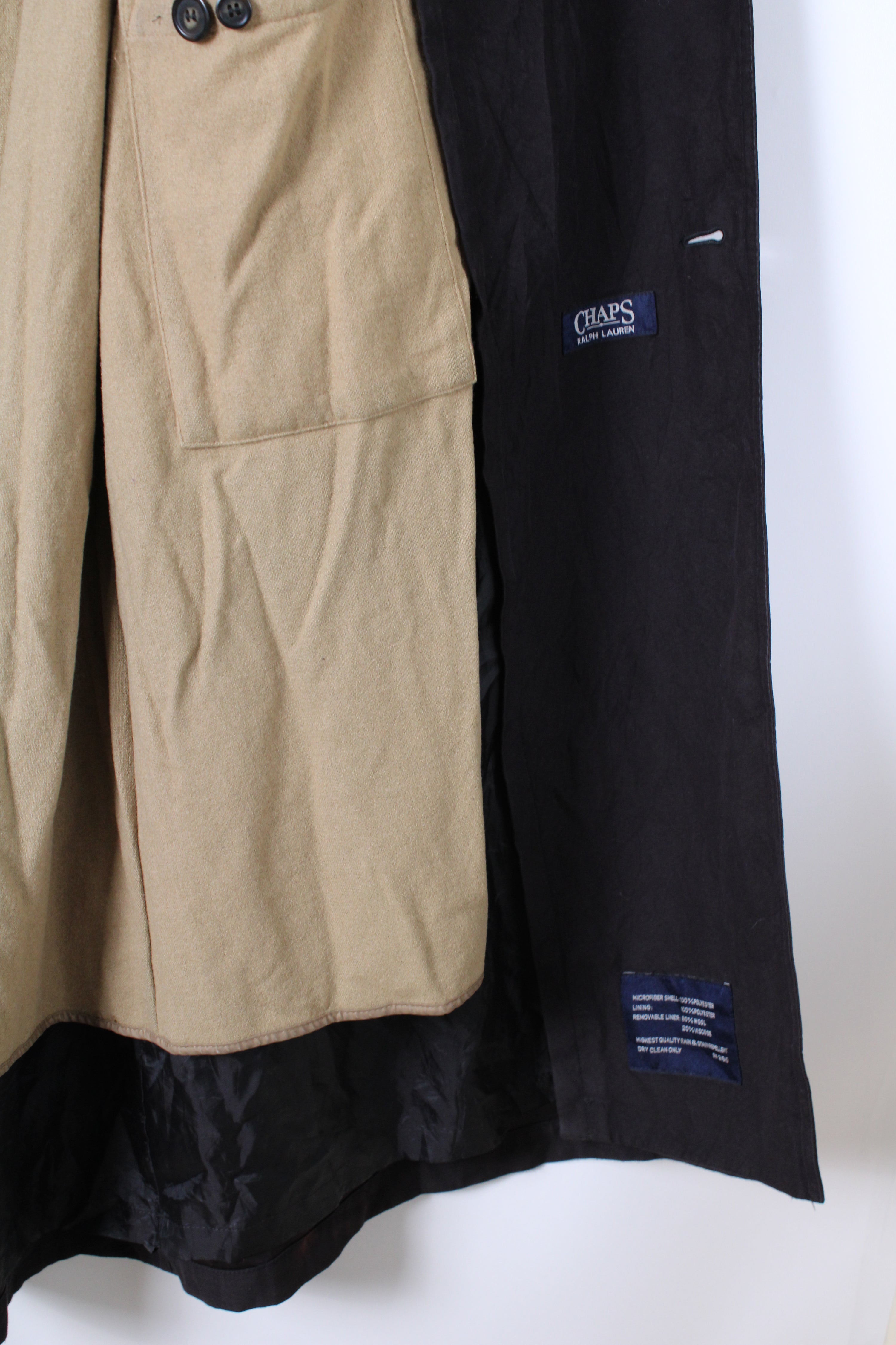 VINTAGE RALPH LAUREN TRENCH COAT BLACK - L/XL