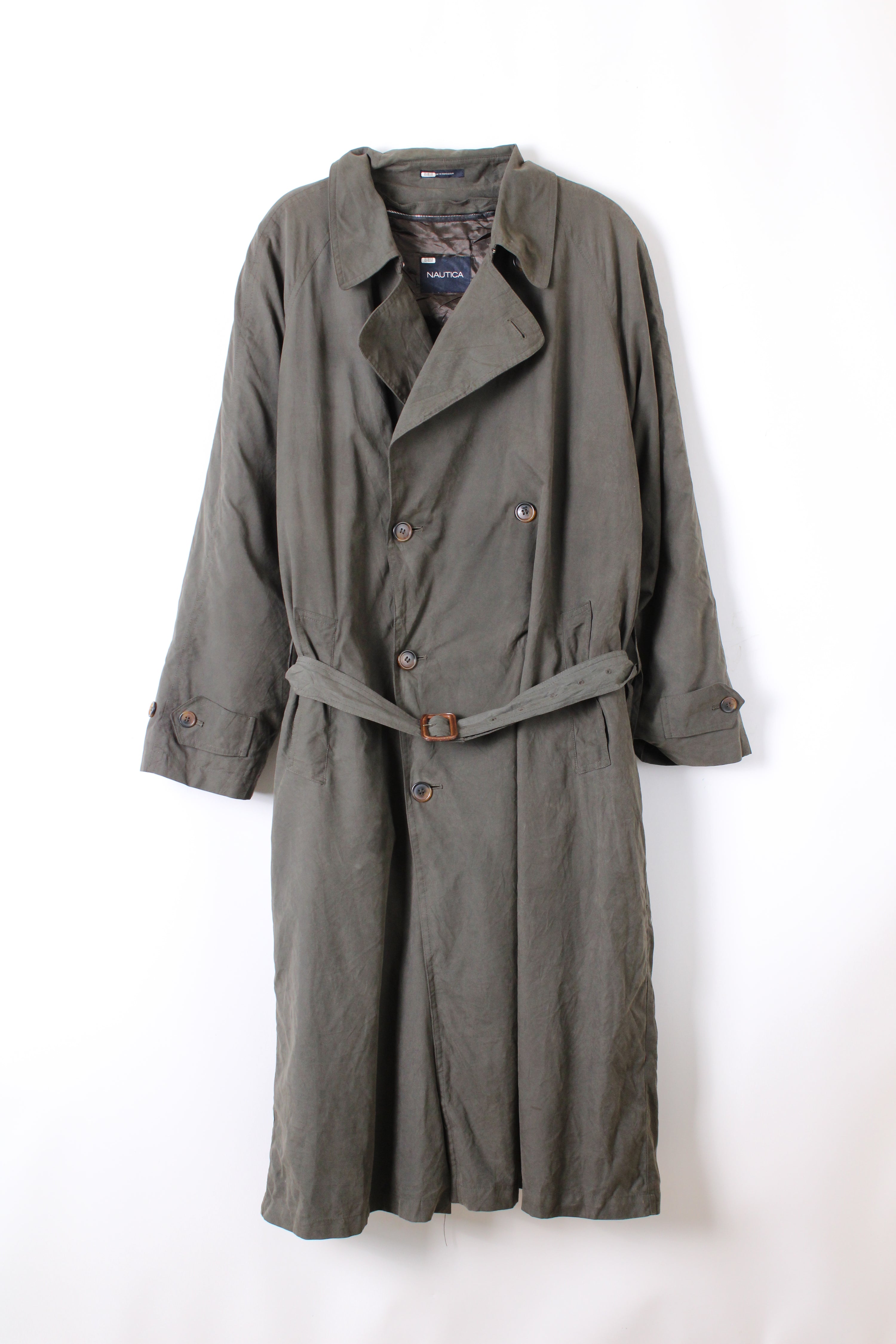 VINTAGE TRENCH COAT DARK BROWN DOUBLE BREASTED - XL/XXL