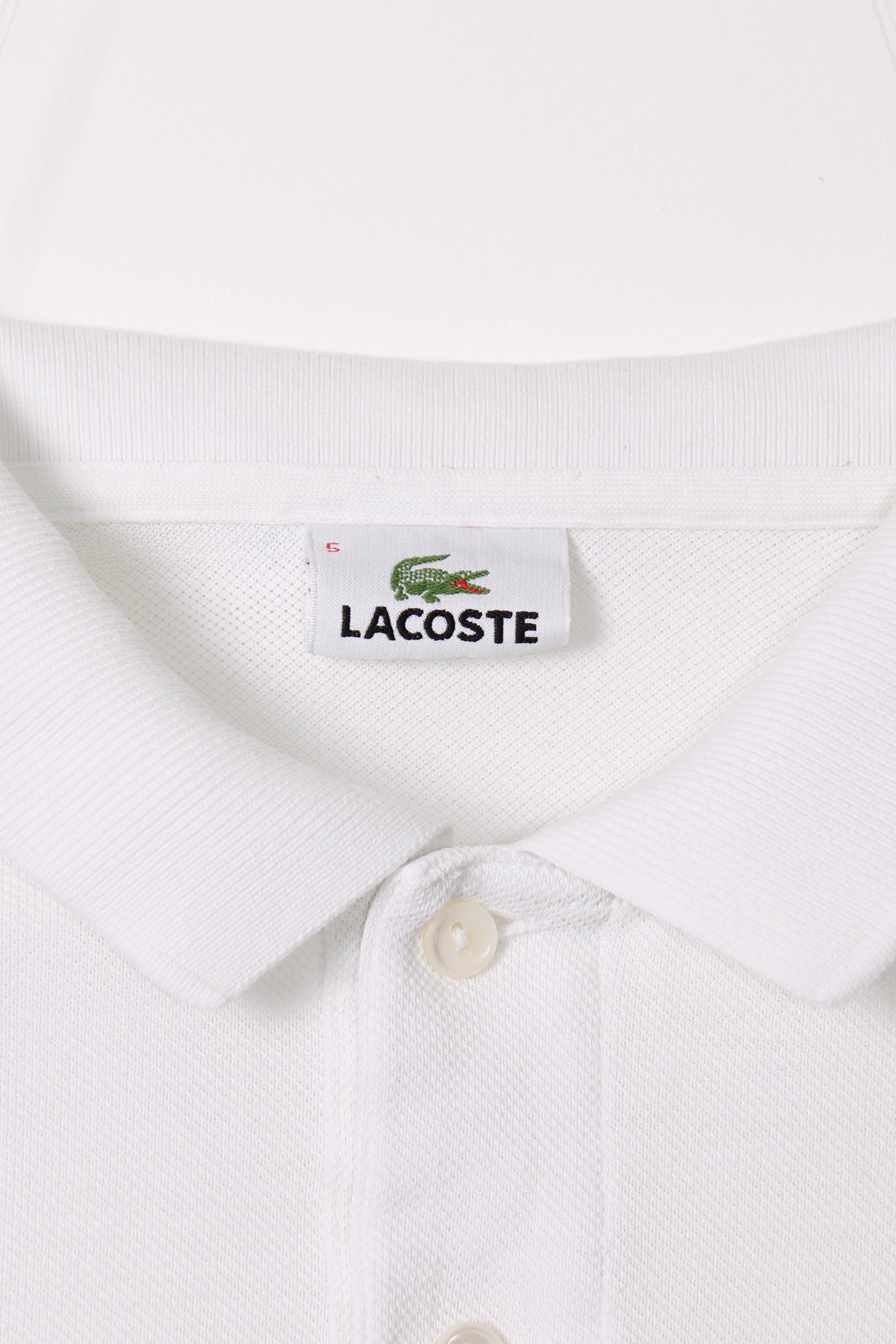 LACOSTE POLO SHIRT WHITE - L