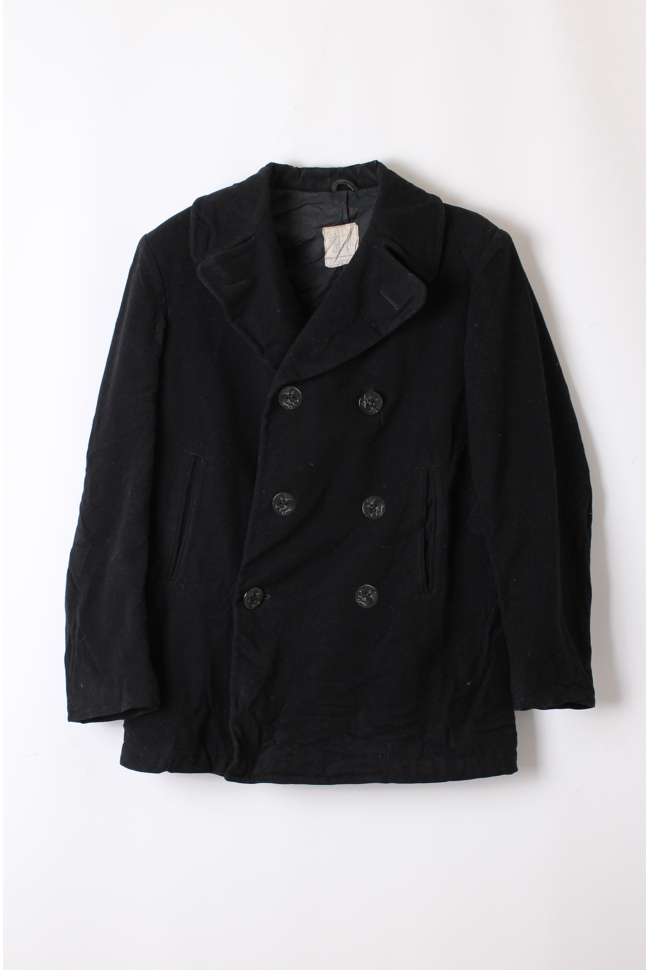 US NAVY VINTAGE PEA COAT NAVY BLUE - S/M