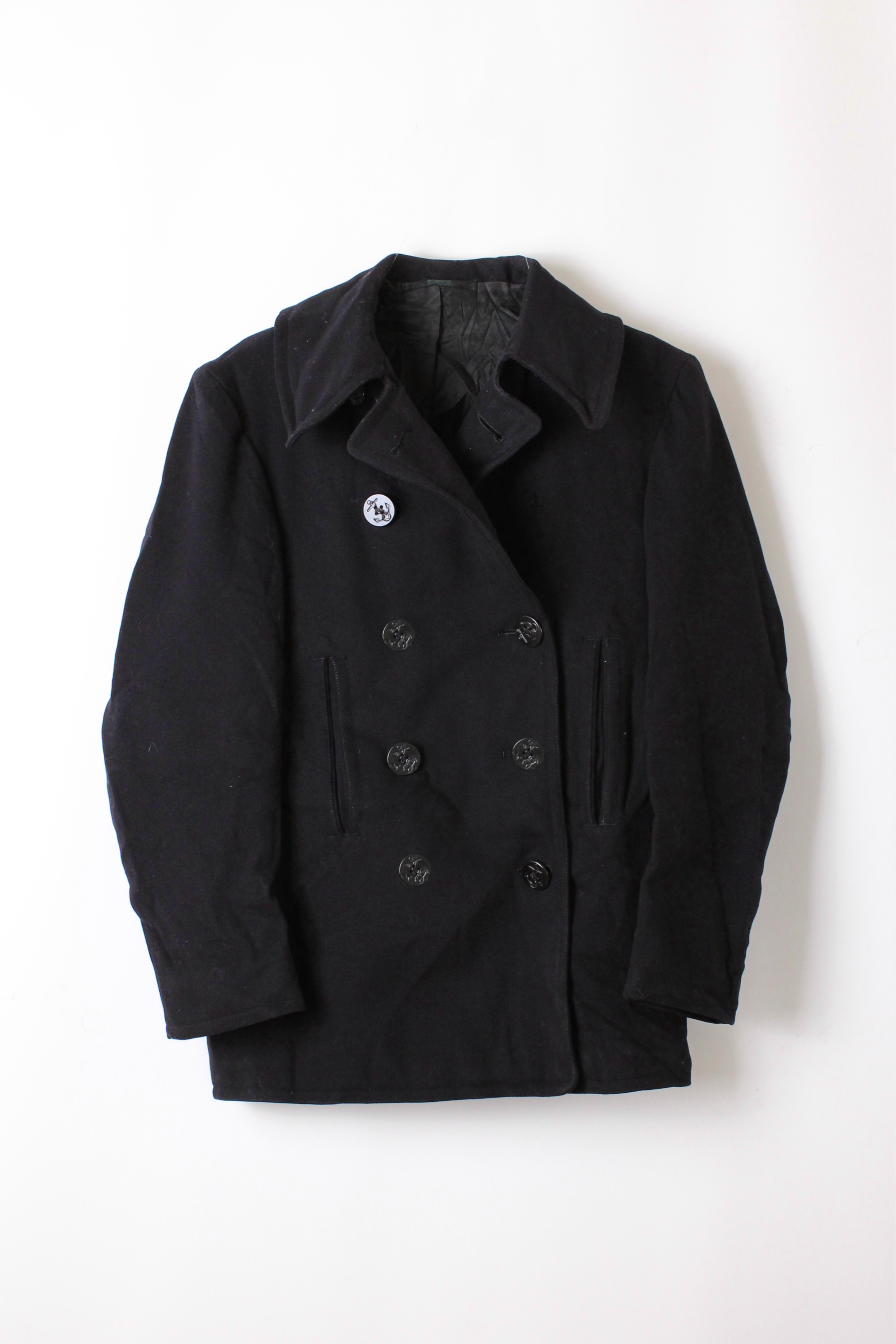 US NAVY VINTAGE PEA COAT NAVY BLUE - S/M