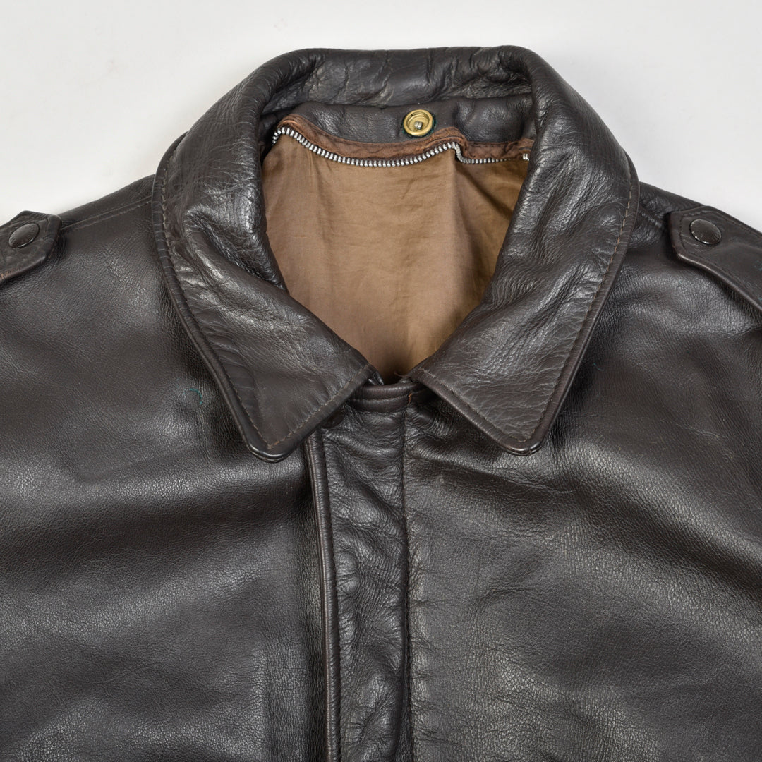 VINTAGE LEATHER G1 FLIGHT JACKET MADE IN USA BROWN - L/XL