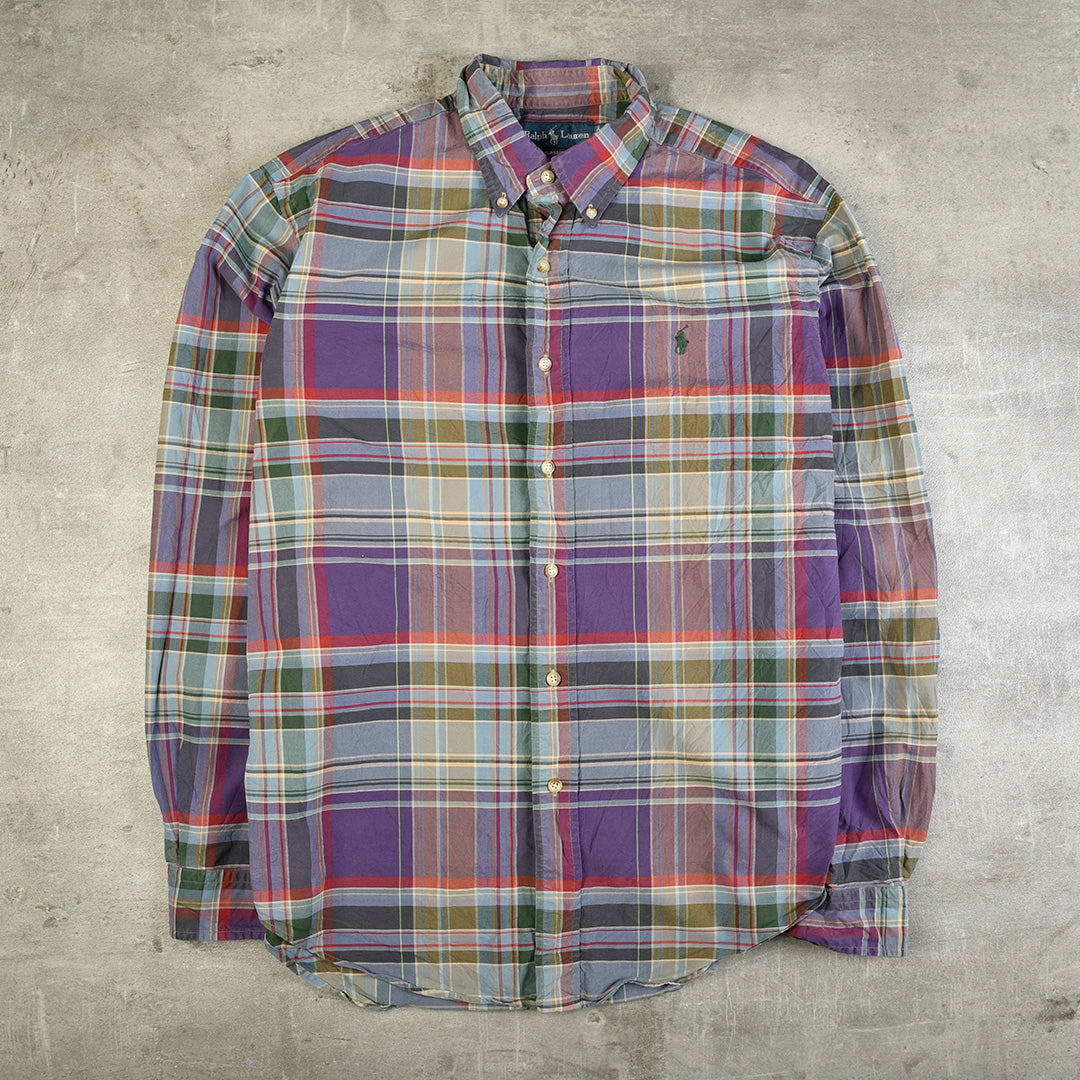 VINTAGE CHECKERED MULTICOLOR SHIRT -  LARGE